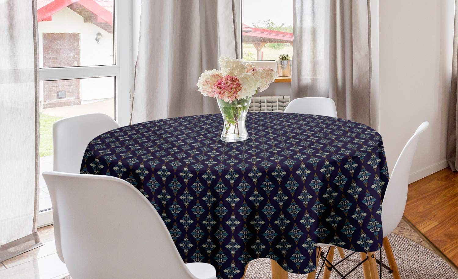 Ambesonne Round Tablecloth 60