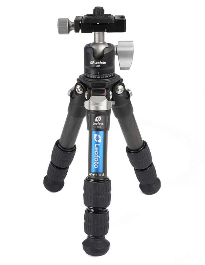 Leofoto Ranger LS-223C+LH-25 Carbon Fiber Tripod with Ball Head - 3 Angle Adjustable Legs for Macro, Landscape & Travel Photography - Professional Camera Tripod for DSLR & Mirrorless Cameras - Black