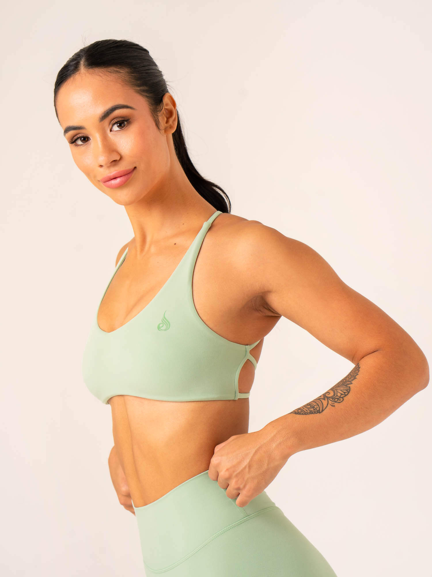 NKD Embody Sports Crop Top - Pistachio Green | High-Performance Workout Shirt for Yoga, Running & Gym