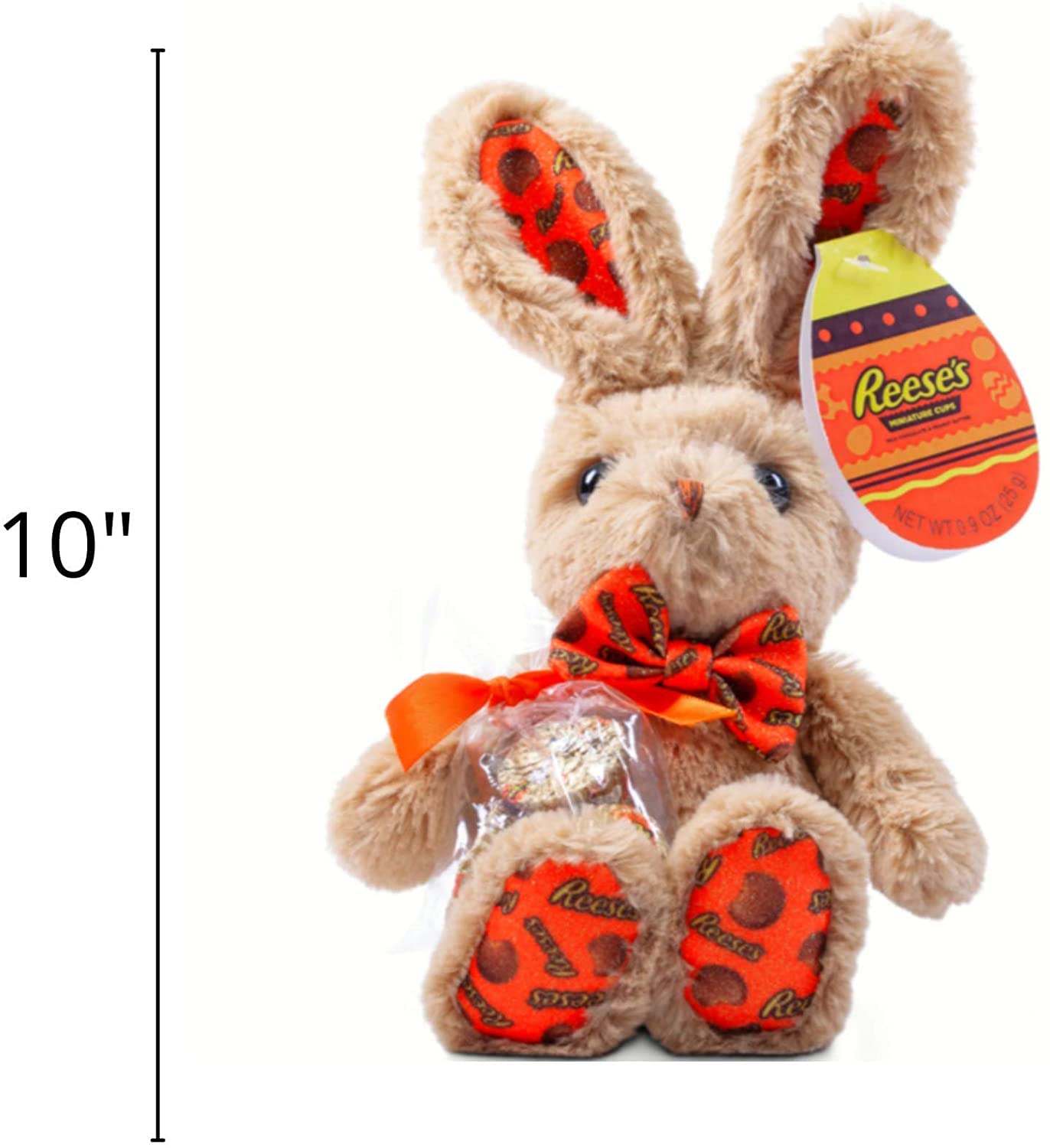 Reese's Easter Gift Set - 10 Inch Soft Plush Bunny & Individually Wrapped Peanut Butter Cups - Perfect for Easter Baskets, Party Favors & Holiday Gifting
