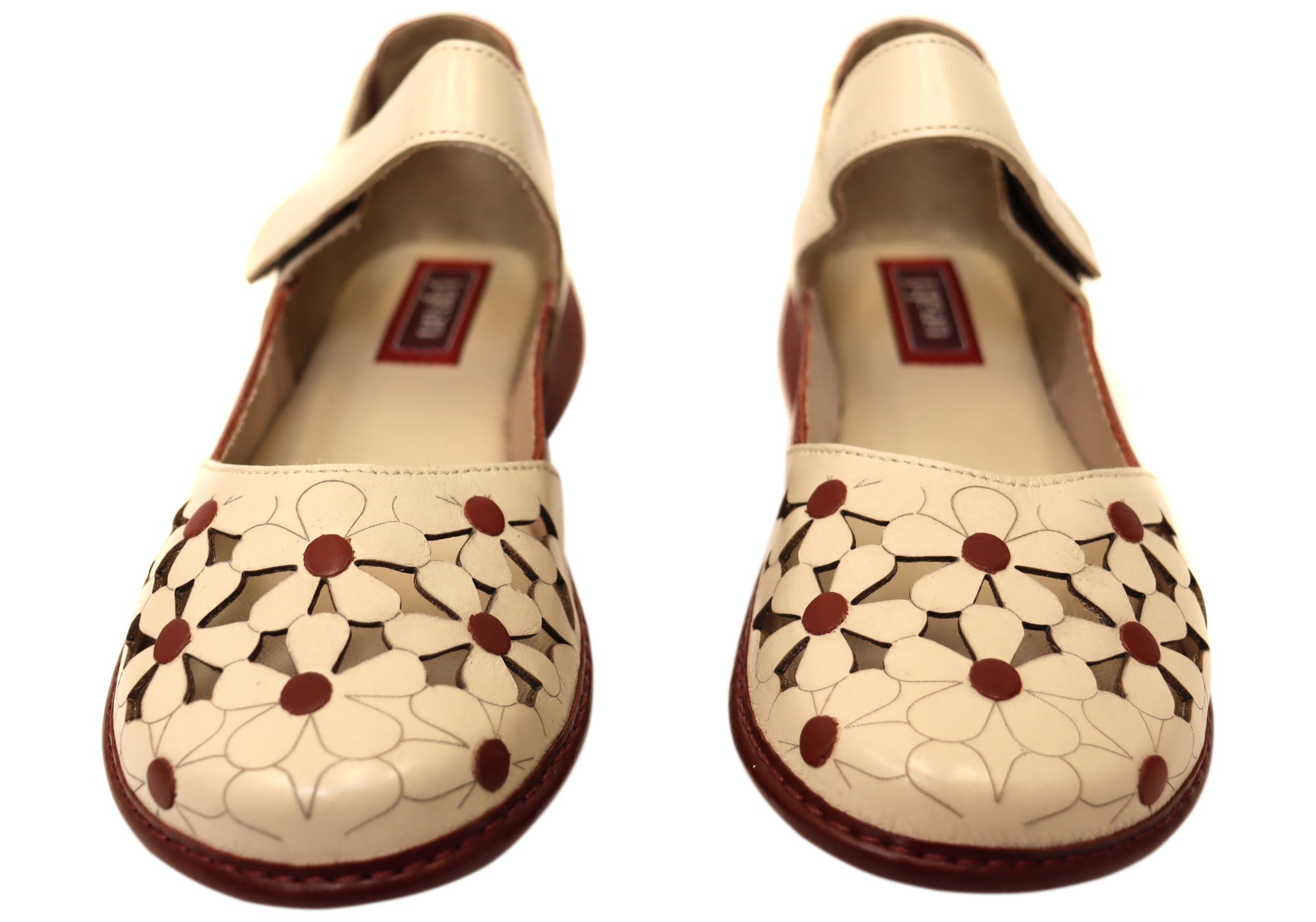 J Gean Tulip Women's Comfortable Brazilian Leather Mary Jane Shoes - Elegant & Supportive Flats for Work, Wedding & Everyday Wear