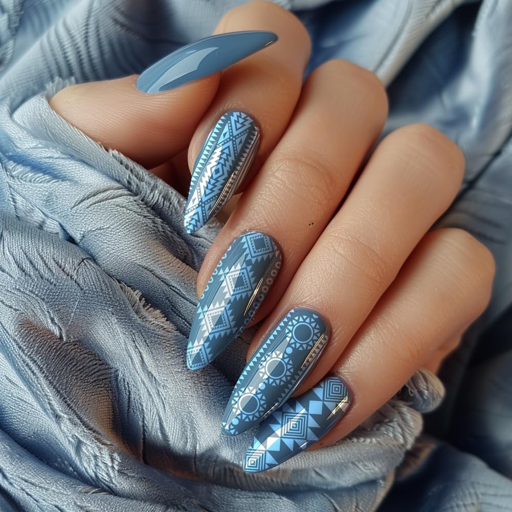 3pcs Geometric Texture Nail Art Stamping Plates - 36 Unique Aztec, Tribal & Persian Patterns for DIY Nail Design - Professional Salon Quality Manicure Tools for Creative Nail Art & Home Beauty Care