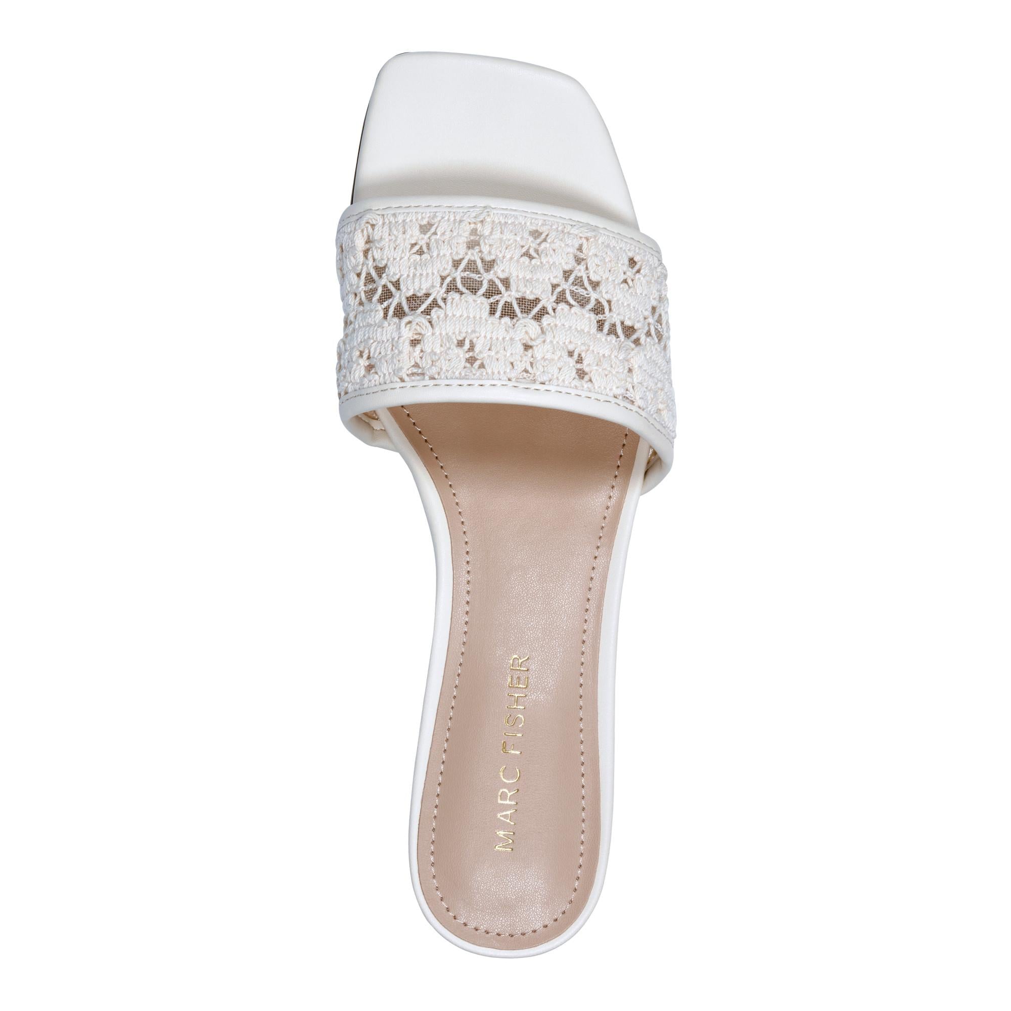 Marc Fisher Women's Cello Sandal in Sand & Macrame - Comfortable Strappy Summer Sandals for Beach, Vacation & Casual Outings
