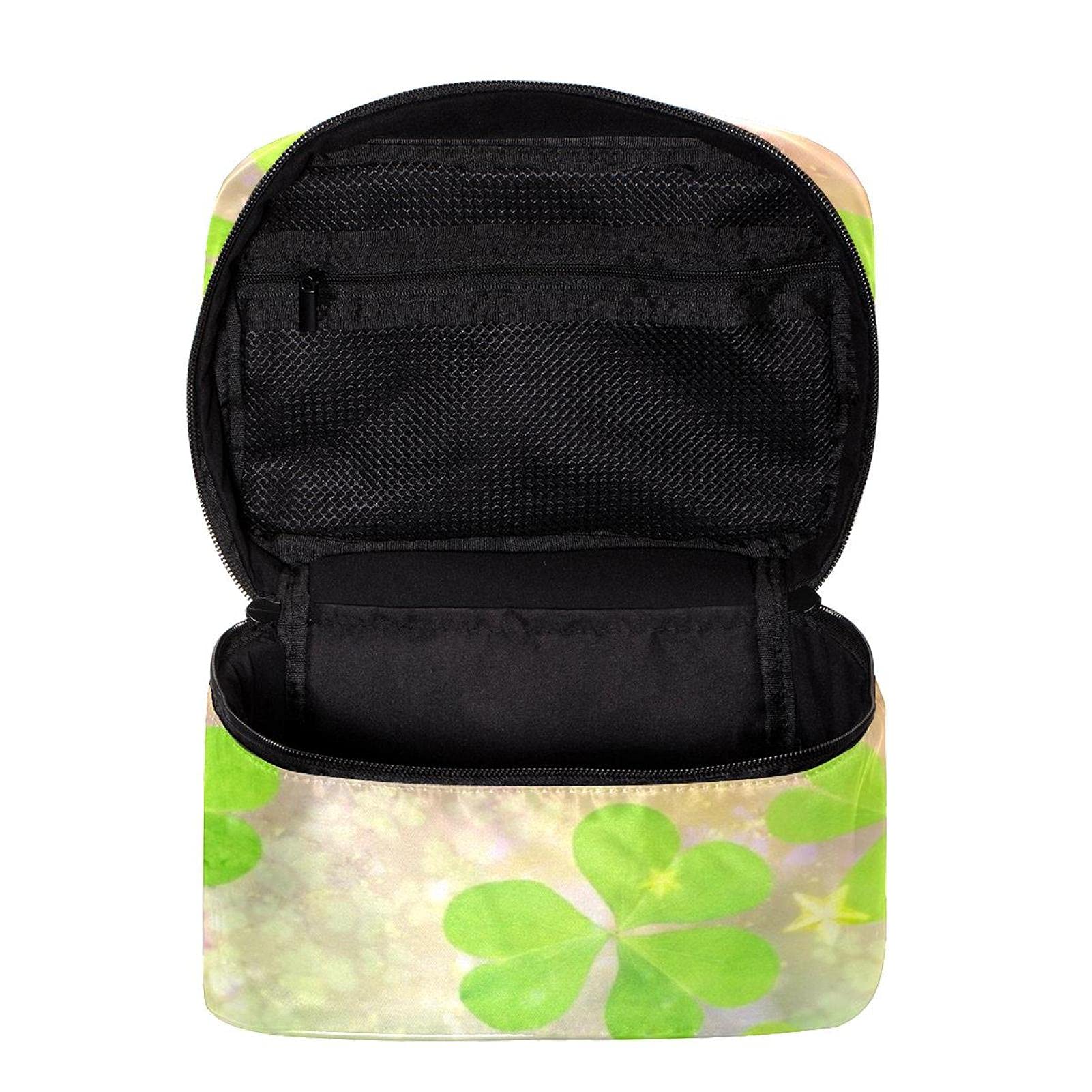 Eco-Friendly Green Leaves Print Large Travel Makeup Bag - Waterproof Cosmetic Organizer with Zipper for Women & Girls | Perfect for Vacation, Gym, and Daily Essentials Storage