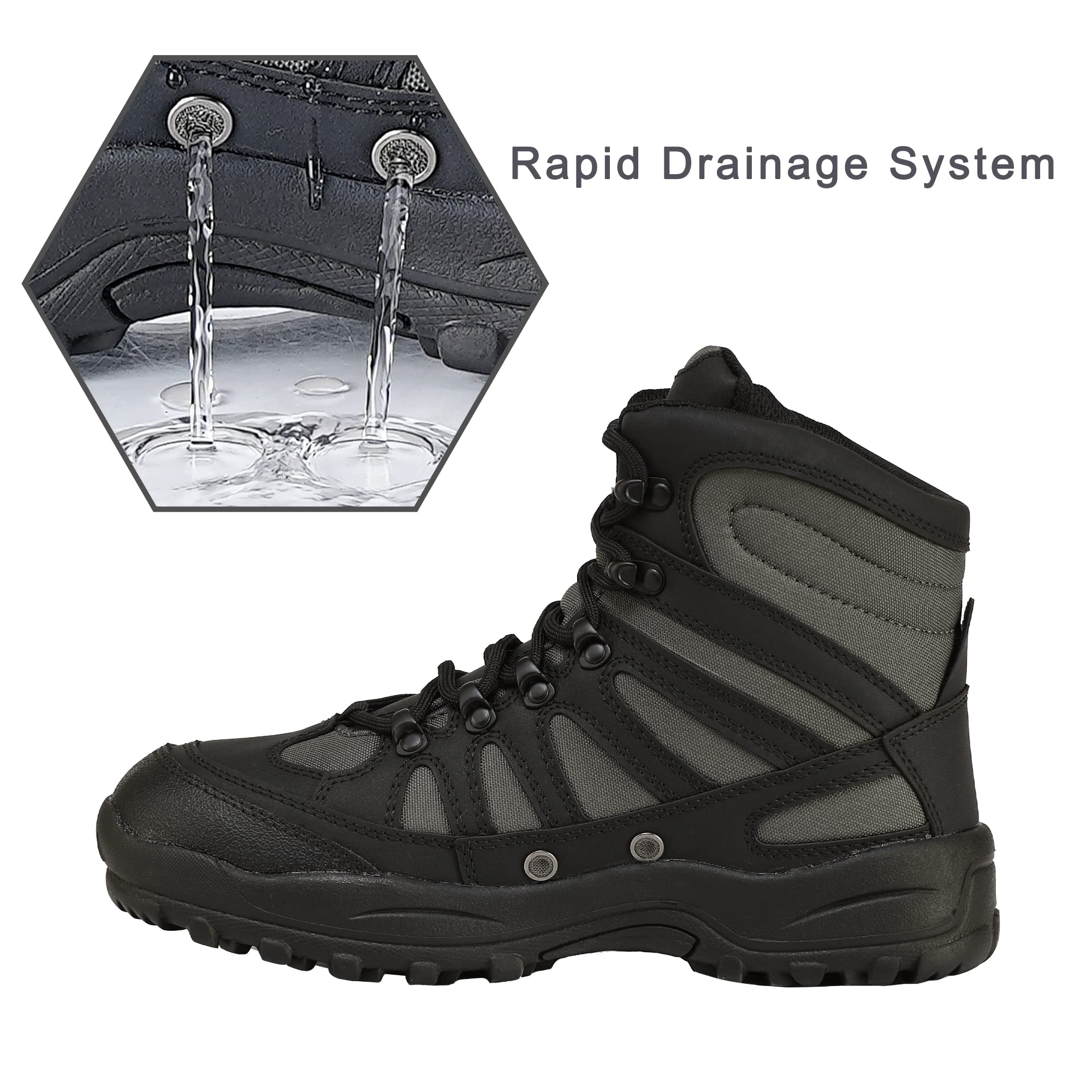 8-Pair Anti-Slip Wading Boots for Men & Women - Fishing Boots with Rotating Buckle Lacing System & Durable Rubber Sole - Perfect for Fly Fishing, River Wading & Outdoor Water Activities