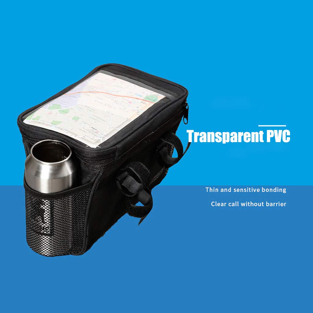 Transparent Mesh Bike Handlebar Bag - Waterproof Touchable Pouch for Phone, Keys & Accessories - Universal Fit for Bicycle, E-Bike & Tricycle - Perfect for Commuting, Cycling & Outdoor Adventures