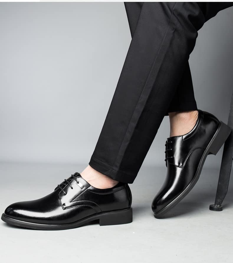 Men's Formal Oxford Derby Lace-Up Shoes - Elegant Business Wedding Dress Shoes for Men - Noir Black Size 7 - Perfect for Weddings, Business Meetings & Special Occasions