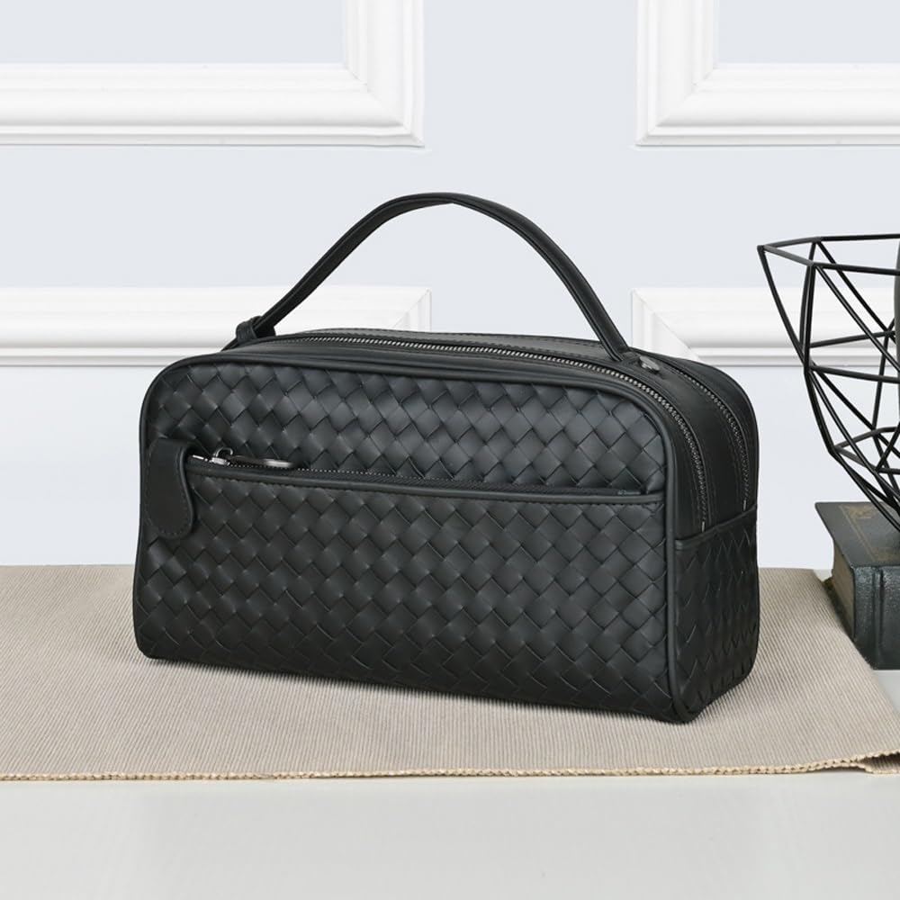 Premium Men's Leather Toiletry Bag - Waterproof Travel Dopp Kit & Shaving Organizer | Women's Cosmetic Travel Bag | Ideal for Business Trips, Vacation & Gym Essentials
