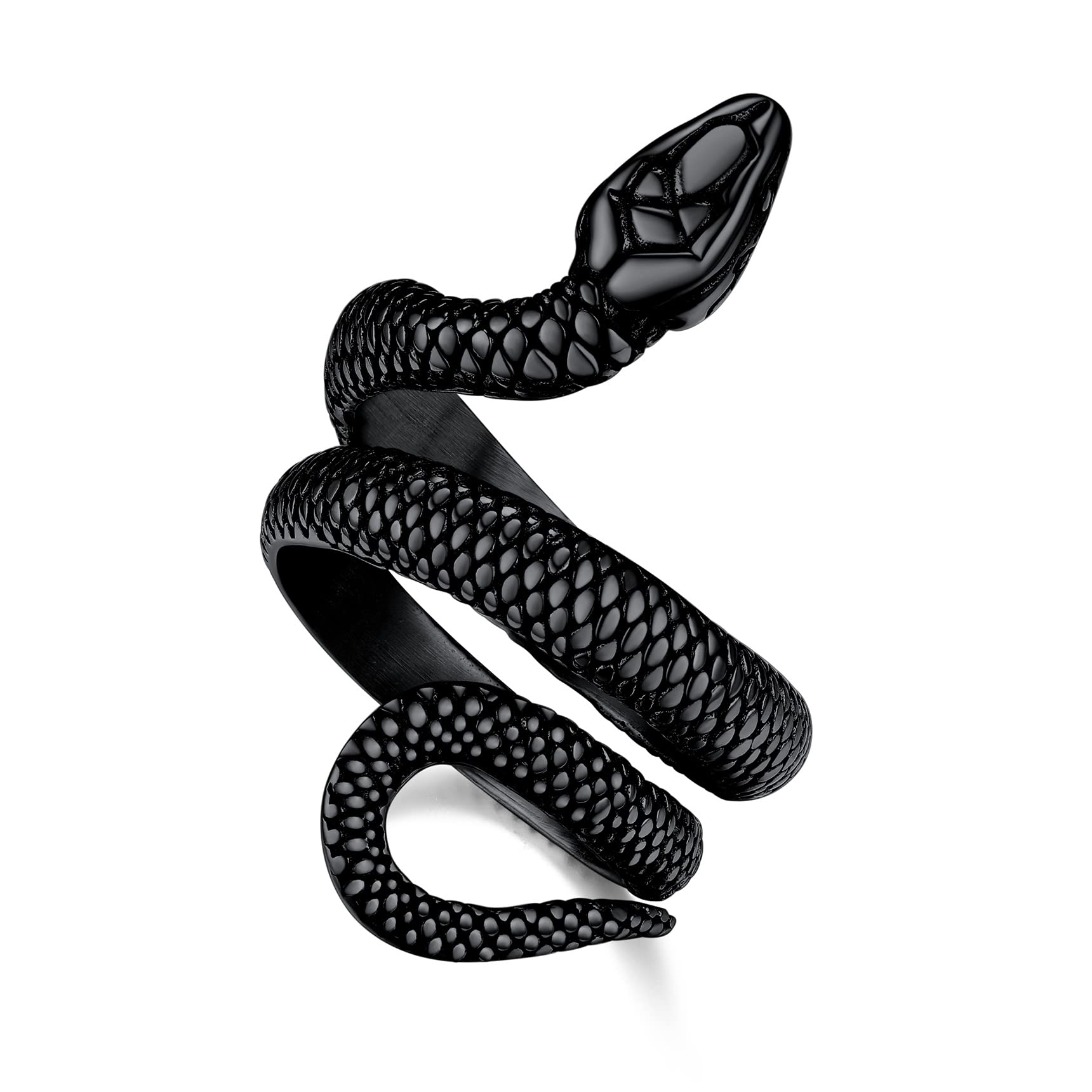 Gothic Snake Rings for Men & Women - Stainless Steel Wrap Jewelry for Biker & Retro Style