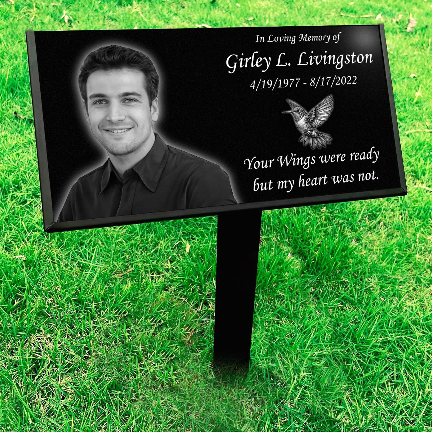 Premium Granite Headstones & Memorial Plaques - Custom Engraved Grave Markers with Photo & Name - Durable Outdoor Tombstones for Graves - Perfect for Cemetery Memorials & Family Plots