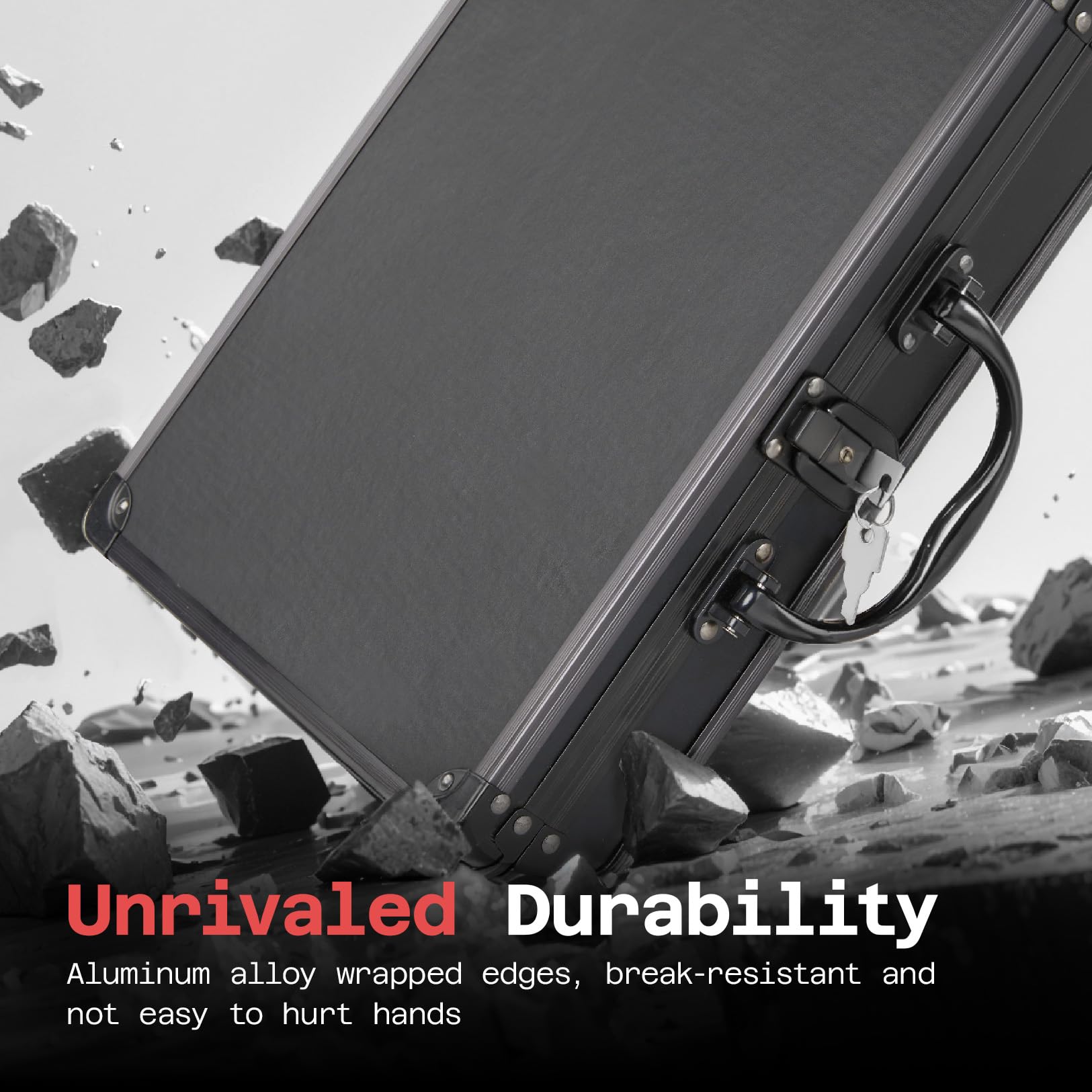 Sooez Heavy Duty Metal Locking Clipboard Storage Box with Handle - Secure Letter Size Paper Holder (12.6