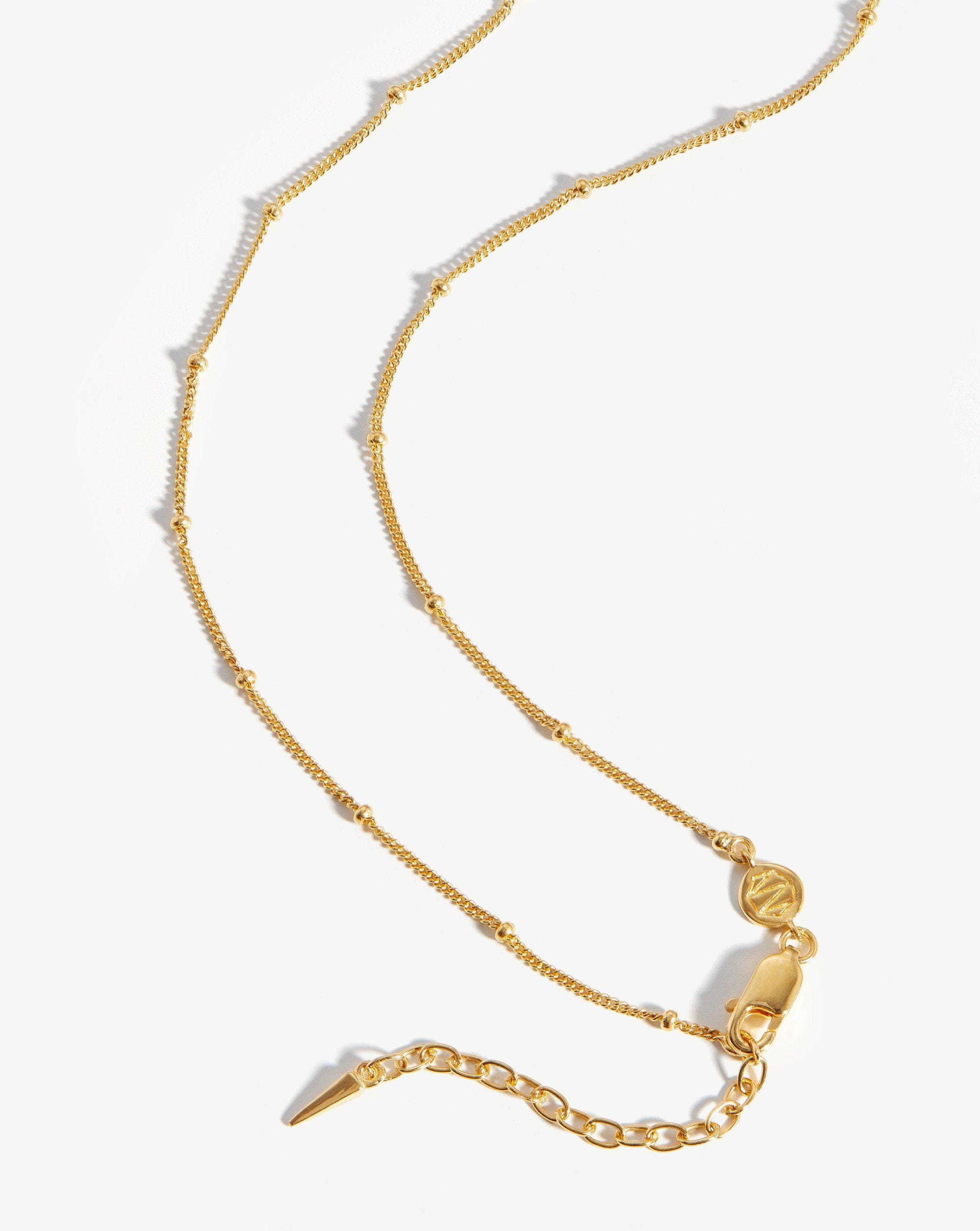 18k Gold Vermeil Long Bobble Chain Necklace - Elegant Layering Jewelry for Women, Perfect for Date Night, Office Wear & Special Occasions