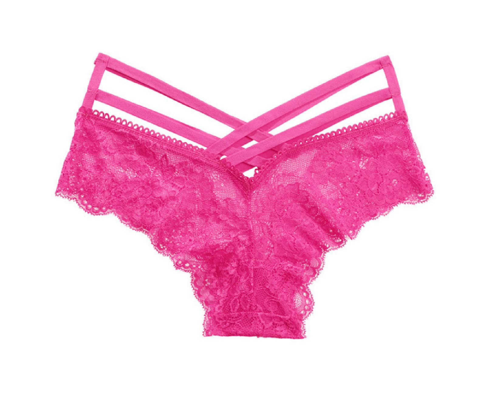 2 Pack Women's Lace Tie Side Thong Panties - Adjustable Low Waist G-String Underwear in Pink | Soft & Sexy Lingerie for Date Night, Bridal Shower & Everyday Wear