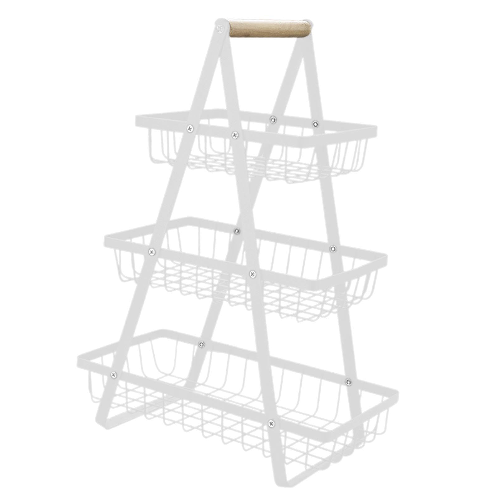 3-Tier White Iron Fruit Basket - Rustic Table Decor for Kitchen & Restaurant | Durable Fruit & Veggie Holder for Dining, Buffet, and Home Decor