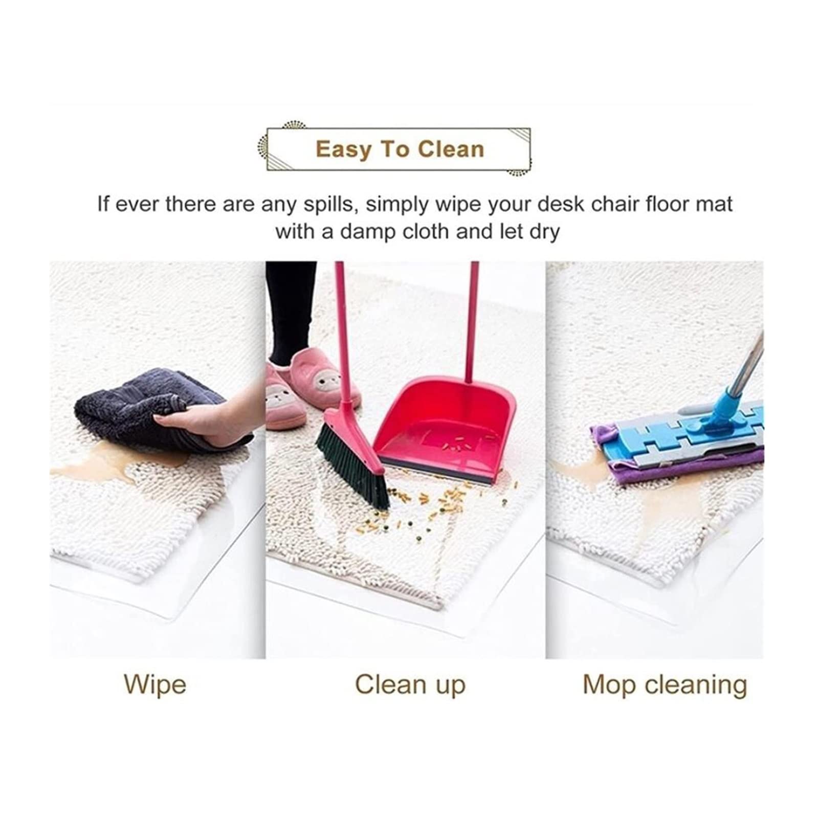 Clear PVC Chair Mat for Hardwood Floors - 1.5mm Thick Protective Desk & Dining Room Floor Mat - Cuttable Plastic Runner Rug for Kitchen, Office, Cycling Bike & Table Chairs (60/80/90/100/120cm Wide, 100-600cm Length) - Perfect for Home Office, Dining Areas & Floor Protection