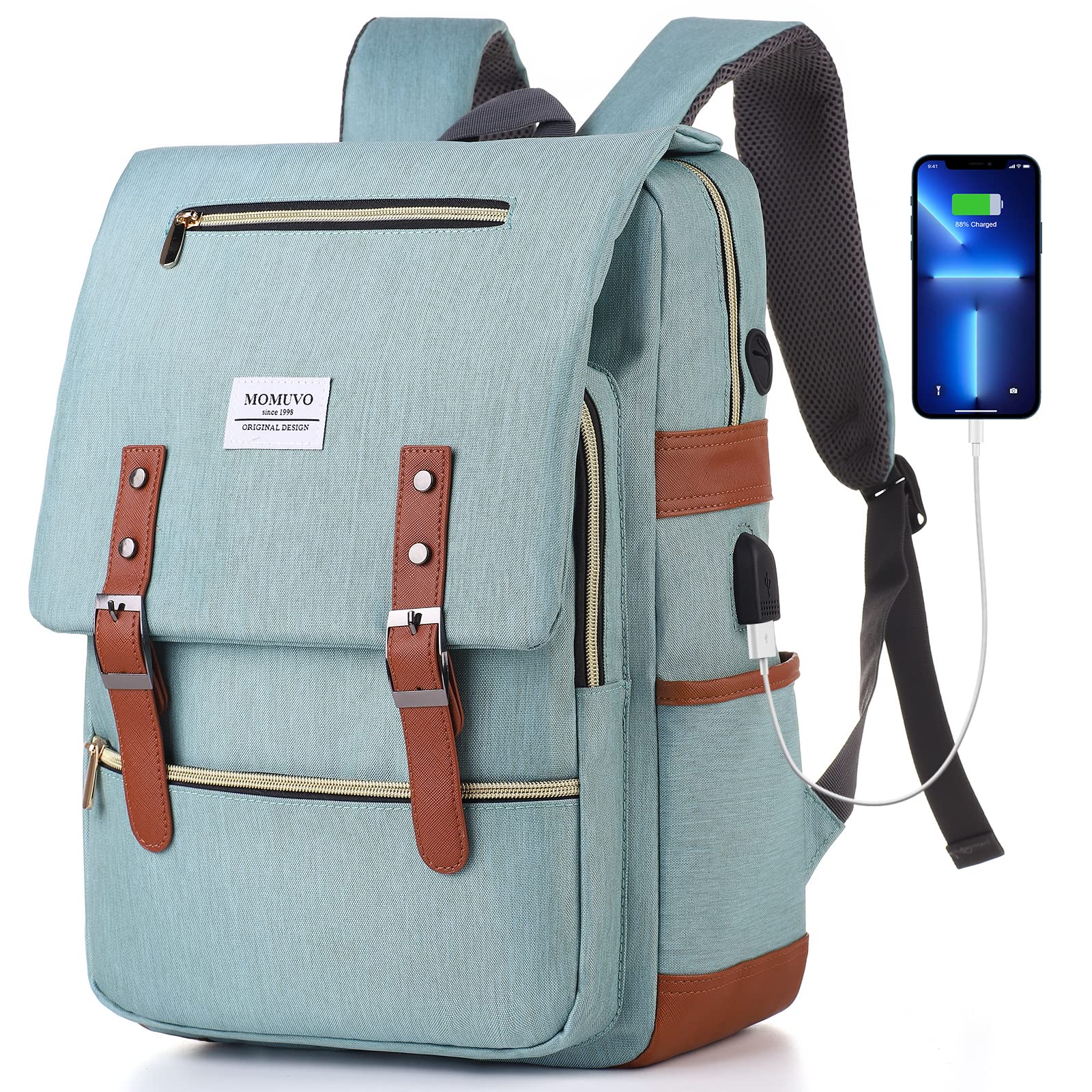 Stylish Women's Laptop Backpack with USB Charging Port - 15.6 Inch Waterproof School & Work Backpack for College, Office & Travel - Perfect for Commuting, Business Trips & Daily Use