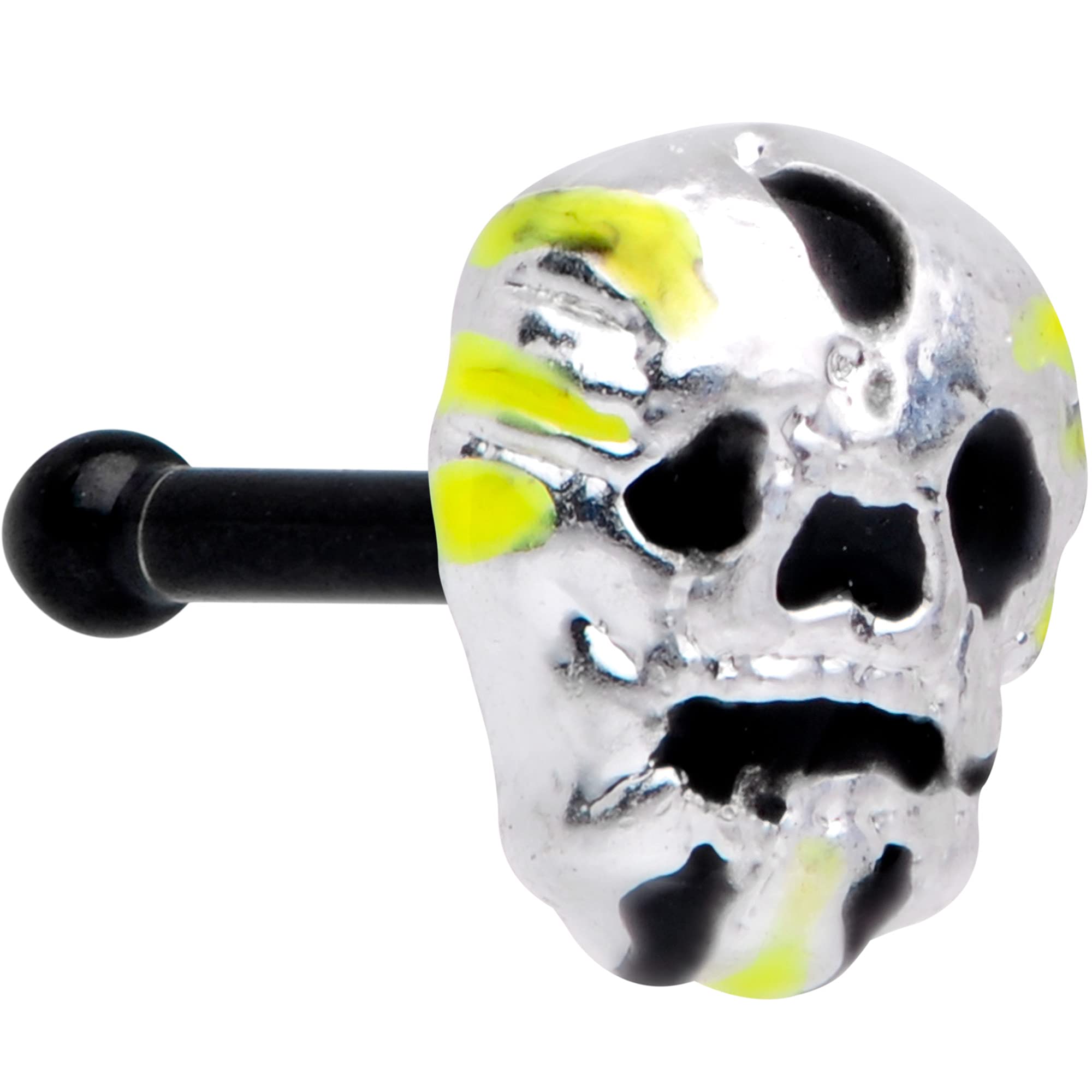 20G 6mm PVD Steel Skull Nose Ring & Stud - Body Piercing Jewelry for Women - Perfect for Gothic & Punk Style Accessories