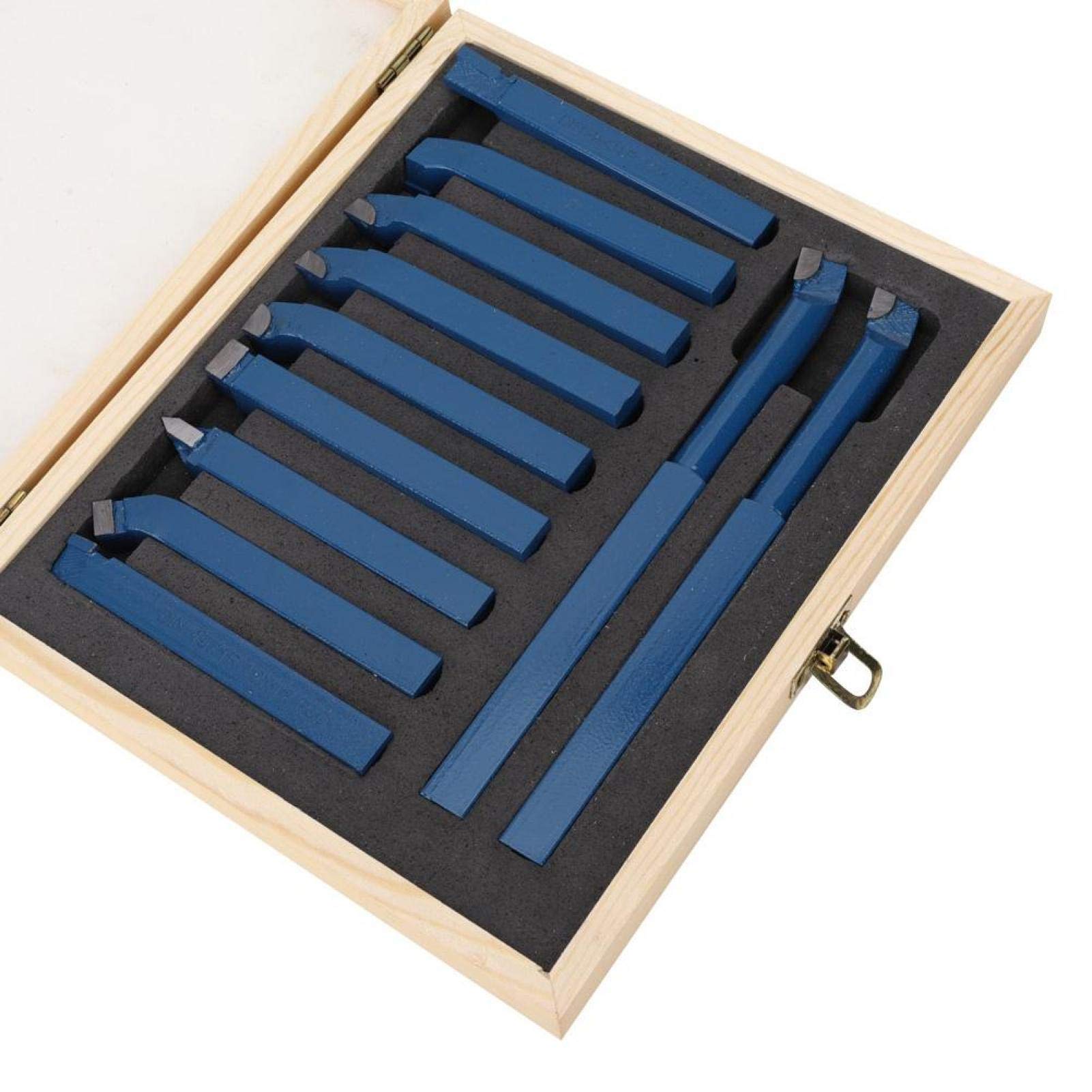 Premium 11-Piece Carbide Lathe Tool Set for CNC Turning Machines - High Precision Micro Lathe Tools (88mm, Blue) - Ideal for Metalworking, Woodworking & DIY CNC Projects