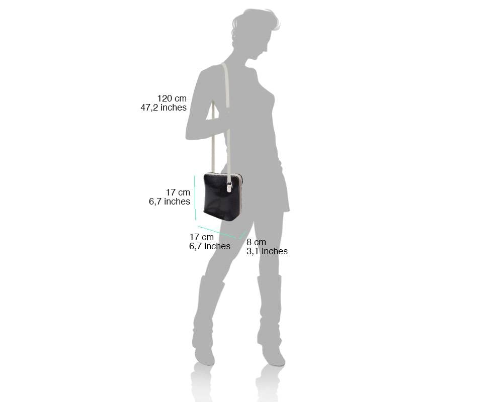 Genuine Italian Leather Small Crossbody Bag for Women - Slim Flat Clutch Purse with Shoulder Strap - Perfect for Travel, Shopping & Everyday Use - MH312