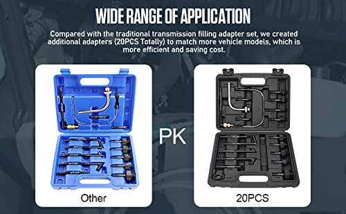 8L Pneumatic Transmission Oil Extractor Pump with 20PC Filling Adapters - ATF Fluid Transfer Pump for BMW, Ford, Audi - Automatic Oil Changer for Car Maintenance & DIY Fluid Replacement