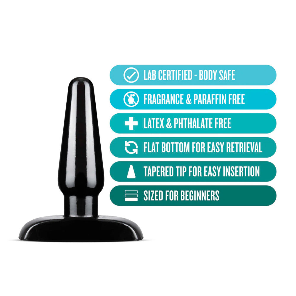 Anal Adventures PVC Basic Butt Plug - Small Size for Beginners | Comfortable & Safe Anal Play for Couples & Solo Use
