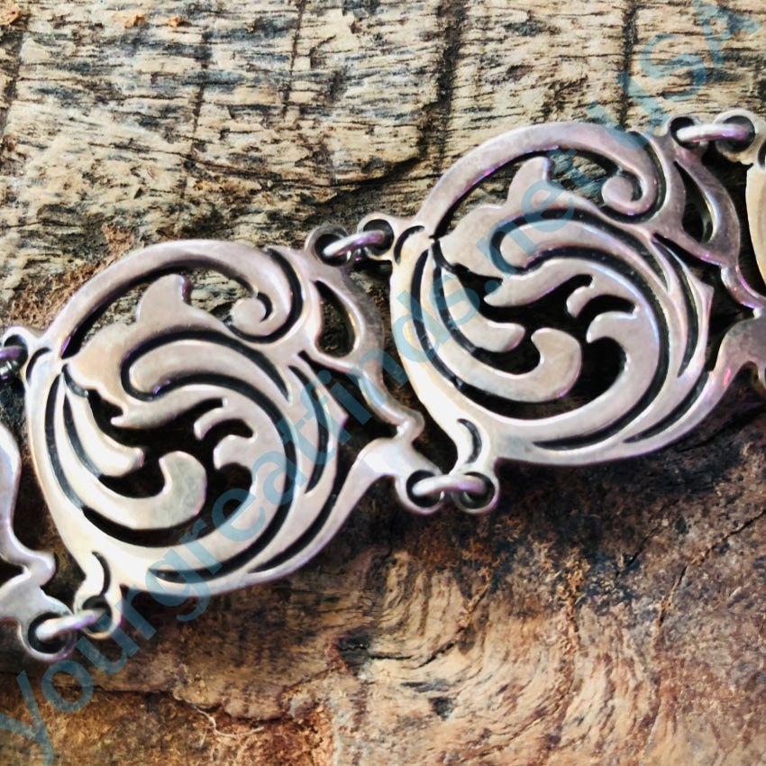 Vintage Mexican Sterling Silver Swirl Panel Bracelet - Handmade Boho Jewelry for Women - Perfect for Parties, Weddings & Everyday Wear
