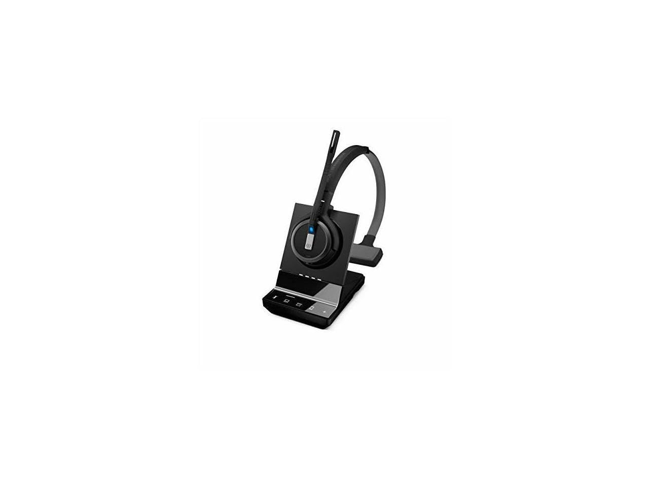 Sennheiser SDW 5035 Wireless DECT Headset - Monaural Single-Sided Design with Dual Microphone & Ultra Noise Cancelling for Desk Phone, Softphone & PC (Black) - Perfect for Call Centers, Remote Work & Office Communications