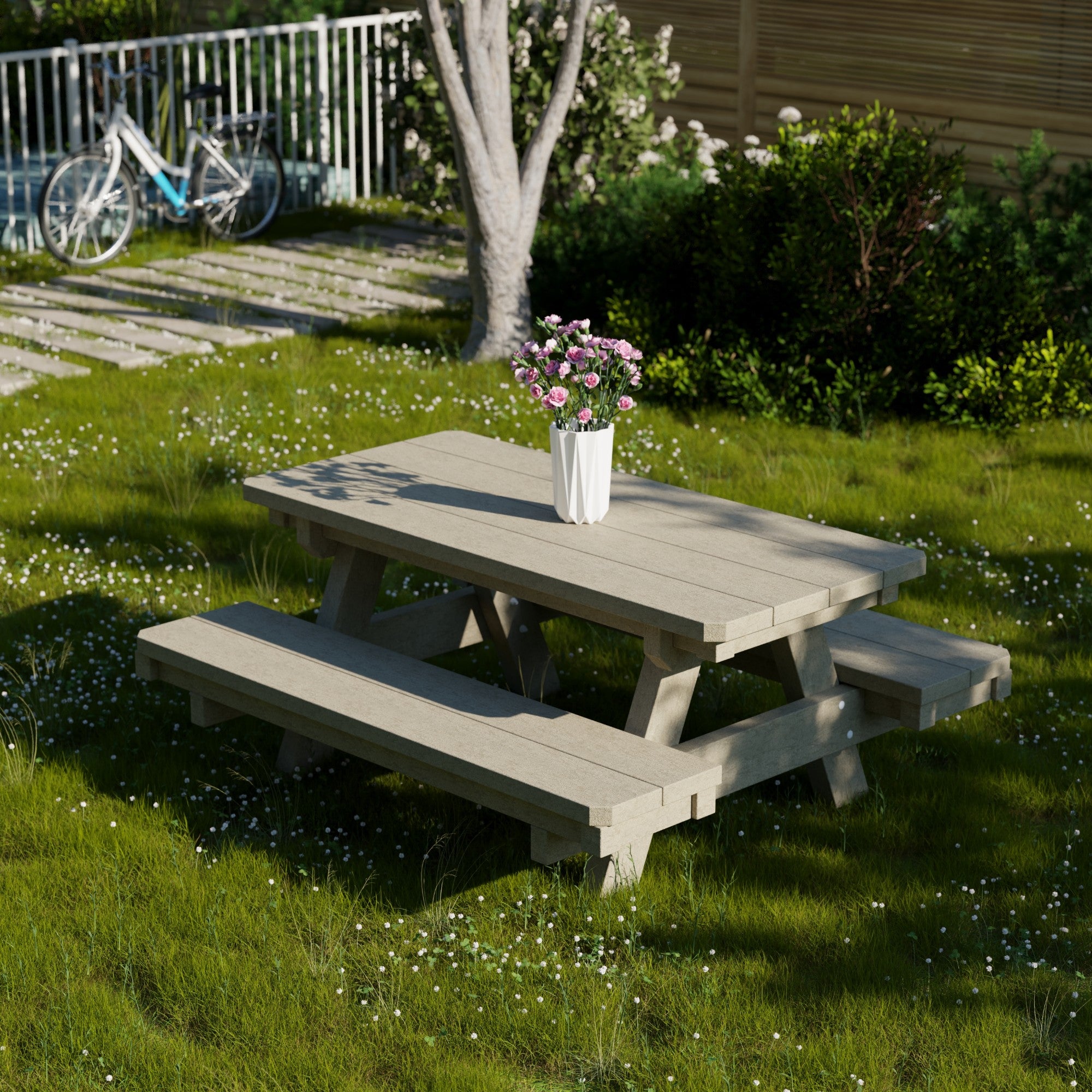 Heritage Kids Picnic Table - Durable Outdoor Wooden Table for Children's Playtime, Backyard, and Garden Activities