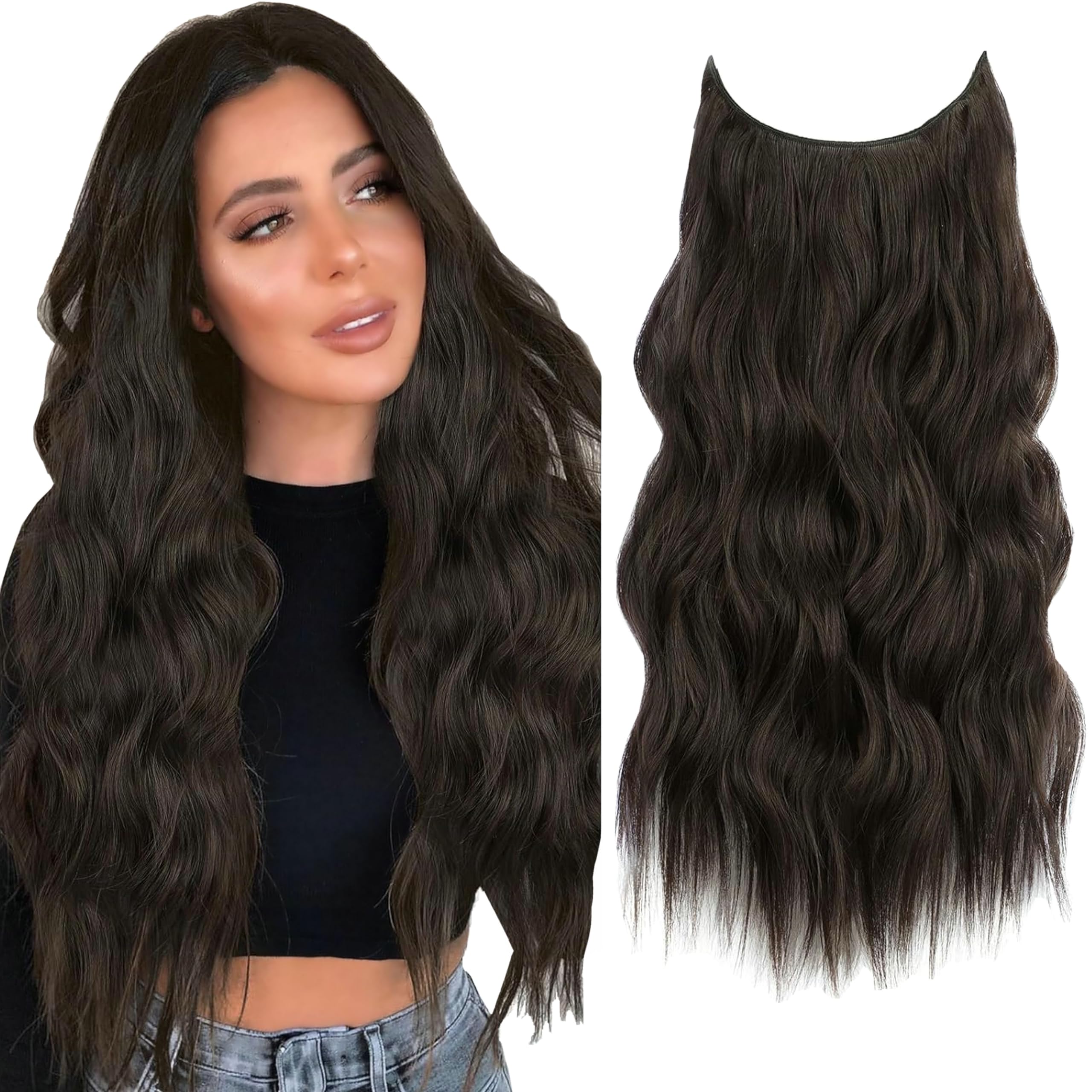Invisible Wire Hair Extensions - Transparent Adjustable 24