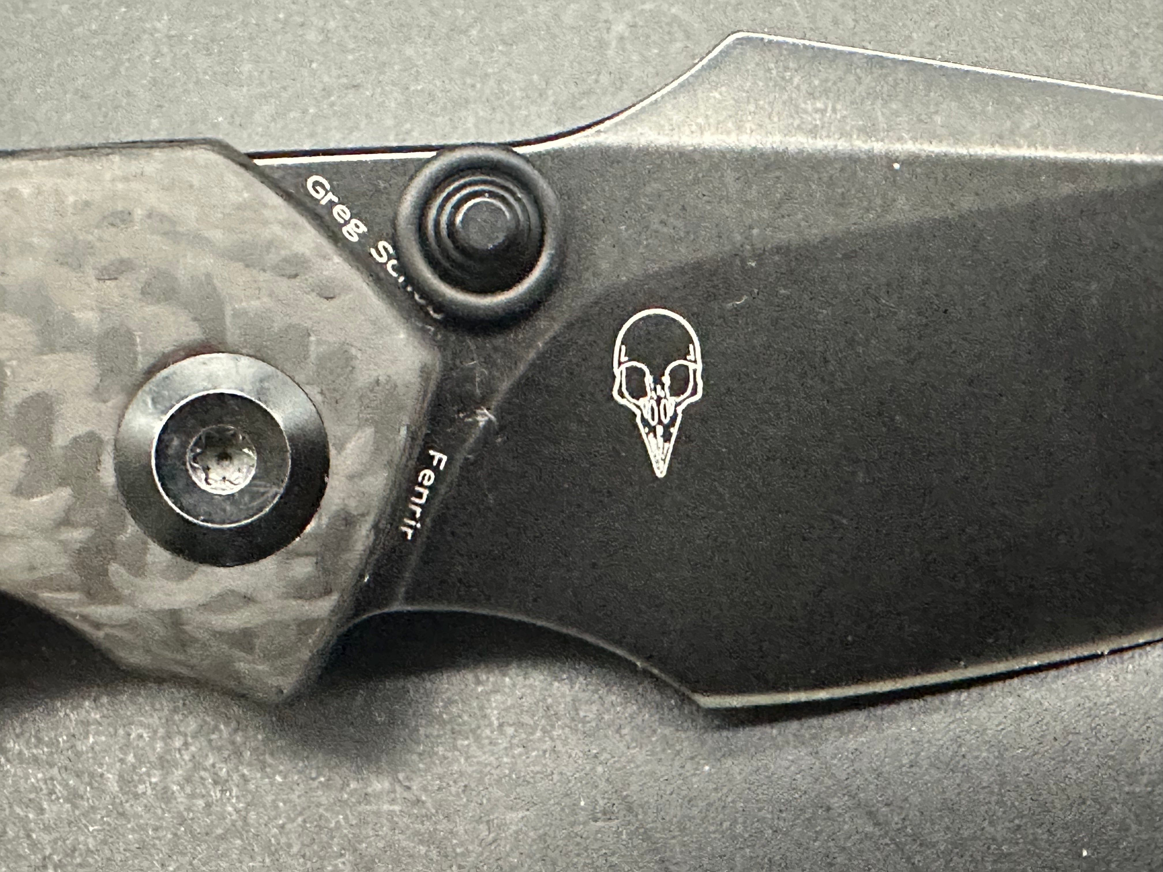 KANSEPT FENRIR Folding Knife - S35VN Plain Black Blade, Twill Carbon Fiber & Black Titanium Handle (K1034A4) | EDC, Outdoor Survival, Camping & Tactical Use