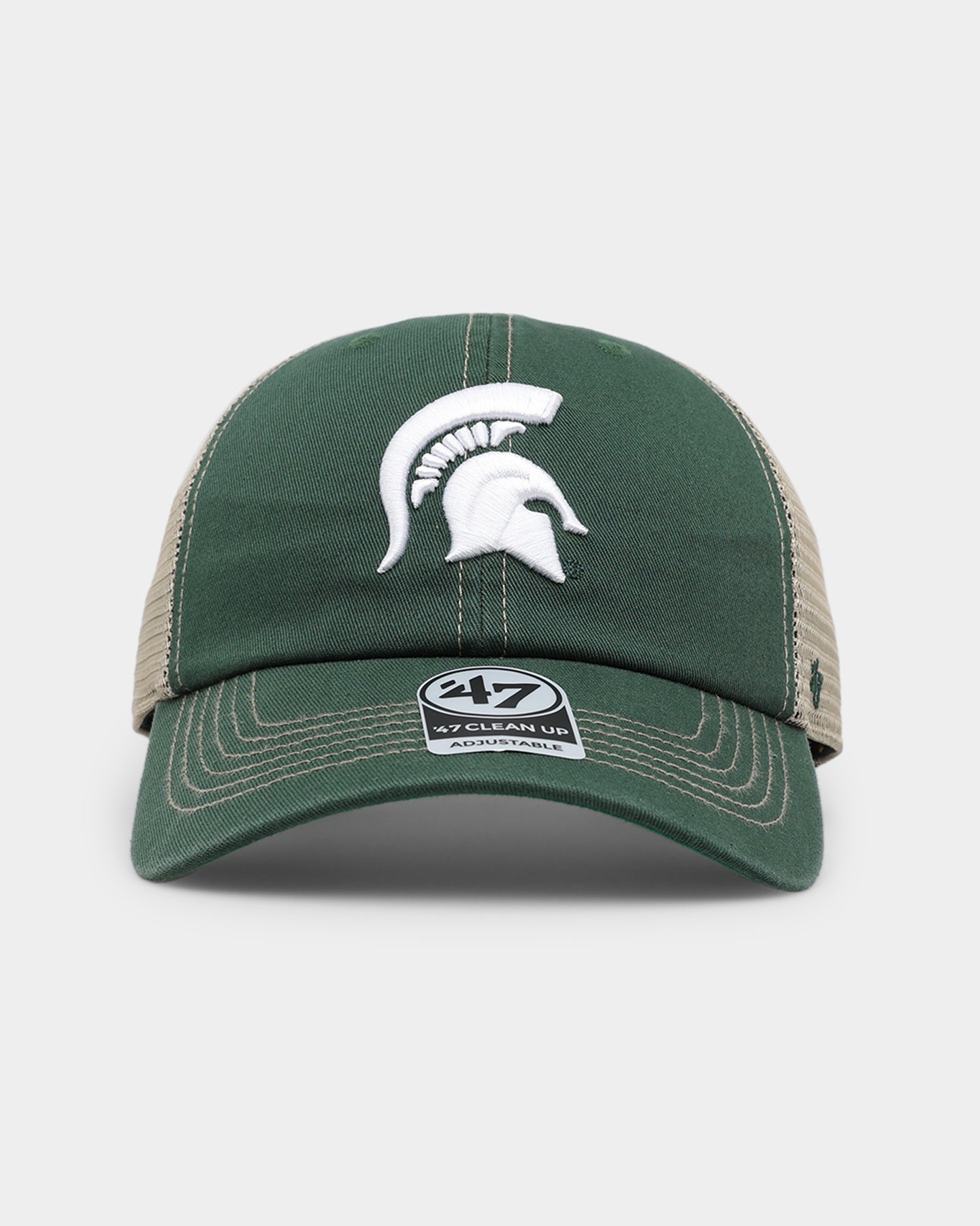 47 Brand Michigan State Spartans Trawler '47 Clean Up Adjustable Strapback Hat - Dark Green NCAA College Fan Gear for Game Day & Casual Wear