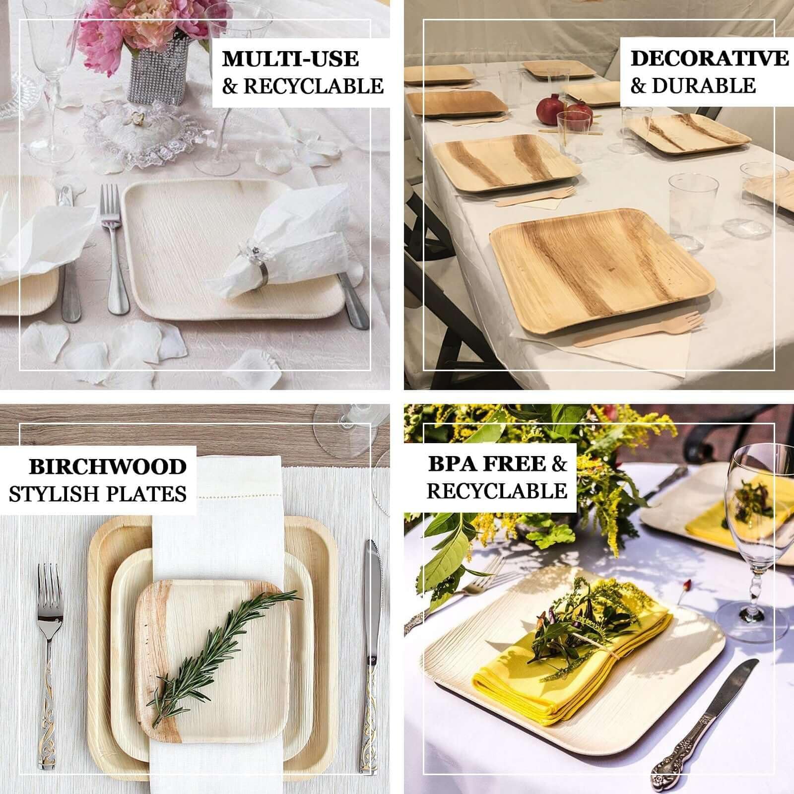 Efavormart 25 Pack - 5 Inch Biodegradable Birchwood Disposable Plates for Salads, Desserts, Parties & Picnics | Eco-Friendly Compostable Dinnerware for Weddings, BBQs & Outdoor Events