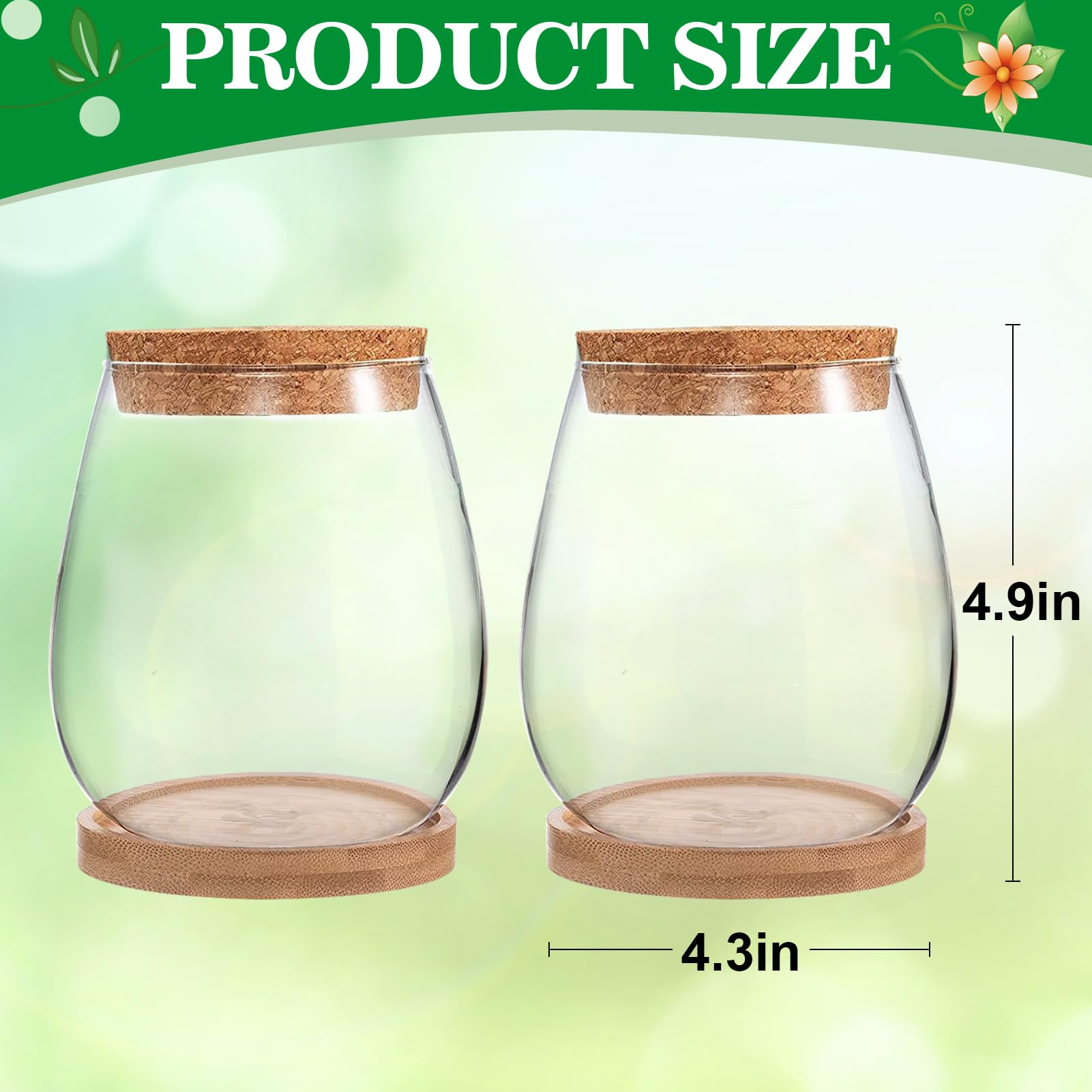 2-Pack Glass Hydroponic Propagation Station - Water Drop Shaped Plant Terrarium with Separated Tray, Indoor Gardening Gifts for Women & Plant Lovers - Perfect for Windowsill Decor, Herb Growing, and Home Office Plant Propagation