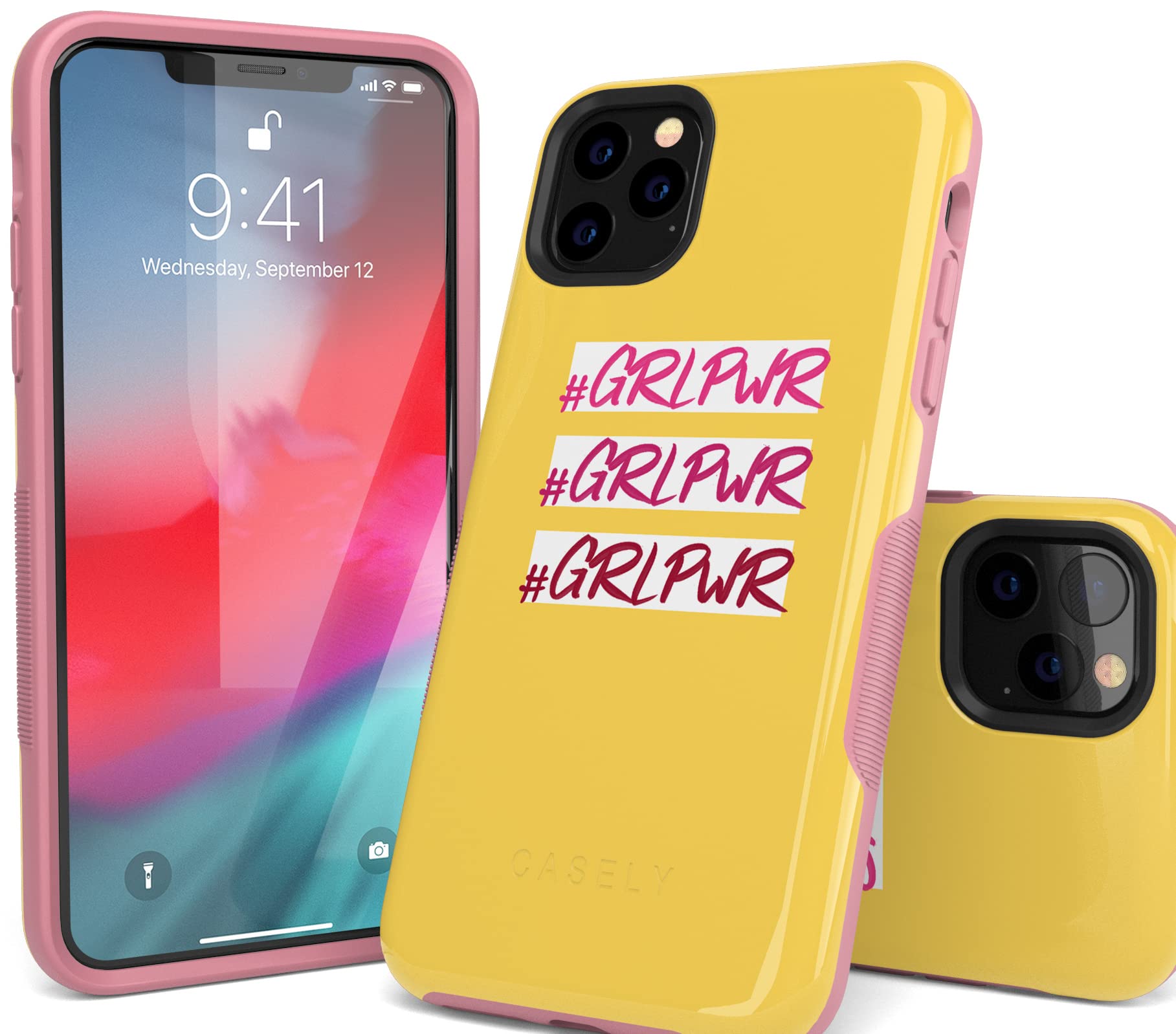 Casely iPhone 11 Pro Case - #GRLPWR Triple Threat Protective Cover | Slim Shockproof Phone Case for Women & Men | Perfect for Work, Travel & Everyday Use