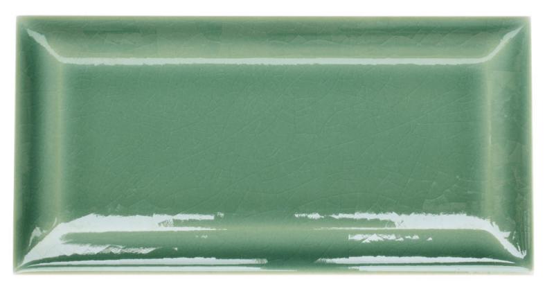 Aqua Green Crackle Glazed Ceramic Tile Sample - Facade & Edge Tile for Bathroom, Kitchen Backsplash & Home Decor