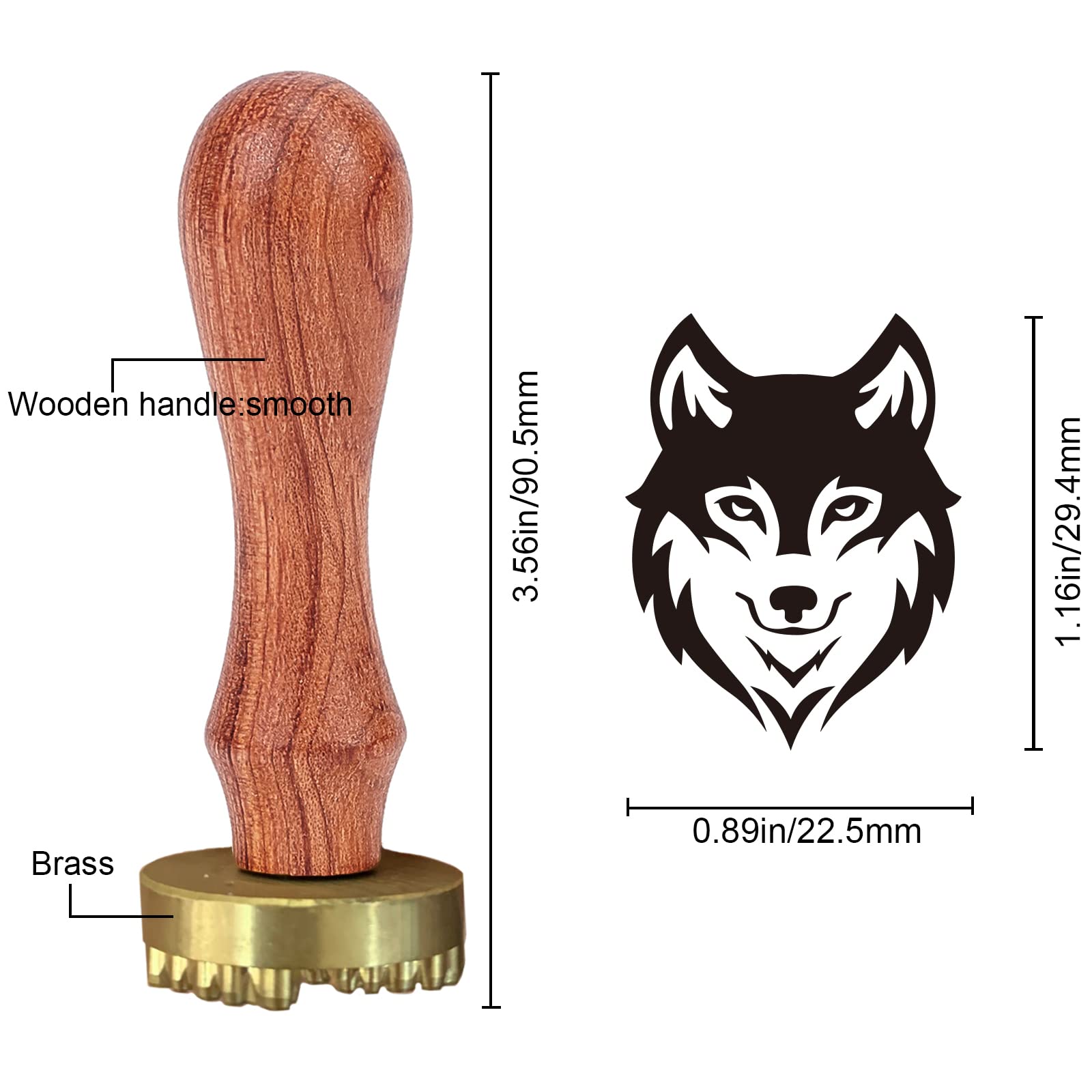 Premium Wolf Wax Seal Stamp for Whiskey & Cocktails - CRASPIRE Ice Branding Stamp with Removable Brass Head, Wood Handle & Velvet Pouch - Perfect for Bourbon, Mojito, Bar Decor & DIY Crafting Gifts