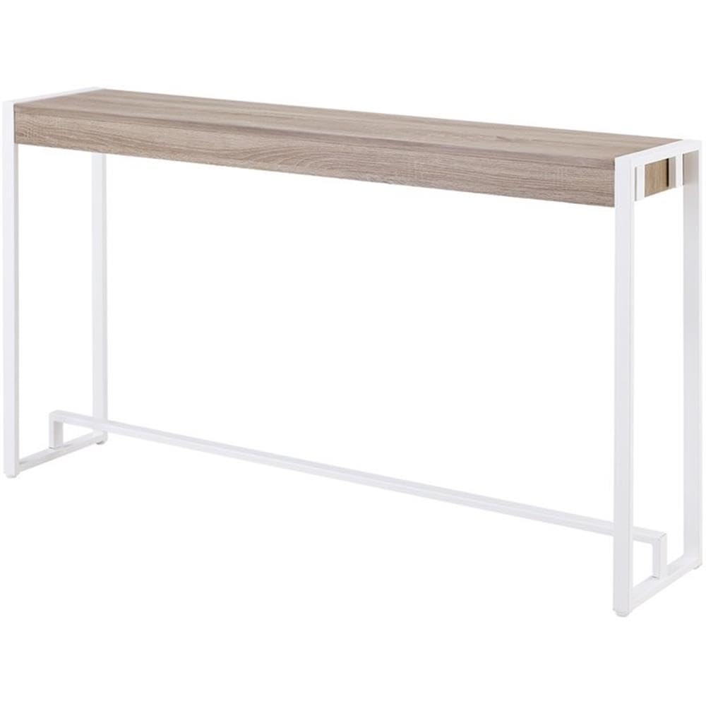 Modern Console Table with Sleek Design - Macen Entryway Sofa Table in Brown & White - Perfect for Hallway, Living Room, or Bedroom Decor