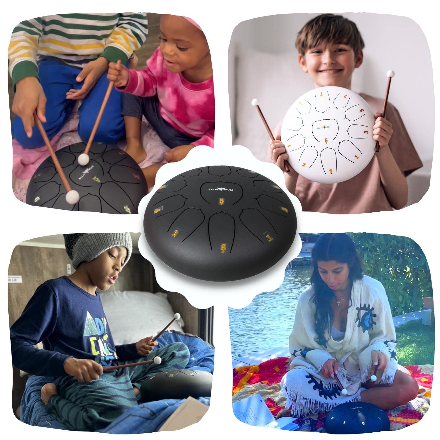 11 Inch Steel Tongue Drum - 11 Note Musical Instrument for Kids & Adults | Handpan Drum Set with Mallets, Music Book & Carry Bag | Perfect for Meditation, Music Therapy & Home Decor (Black)