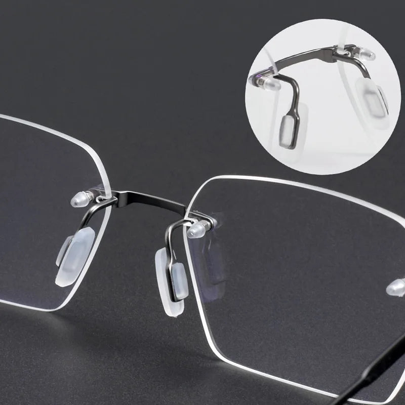 Aror Unisex Rimless Polygon Square Titanium Eyeglasses Frame - Lightweight Durable Titanium Glasses for Men & Women - Perfect for Reading, Driving & Fashion Accessories