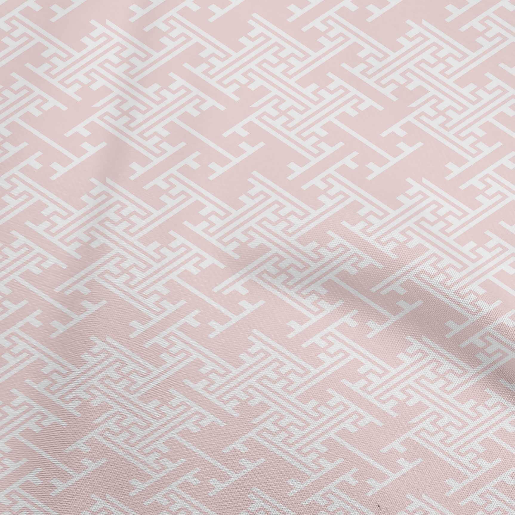 oneOone Cotton Cambric Light Pink Geometric Print Fabric by The Yard - 56 Inch Wide Dress Material for DIY Dresses, Skirts & Home Decor Projects