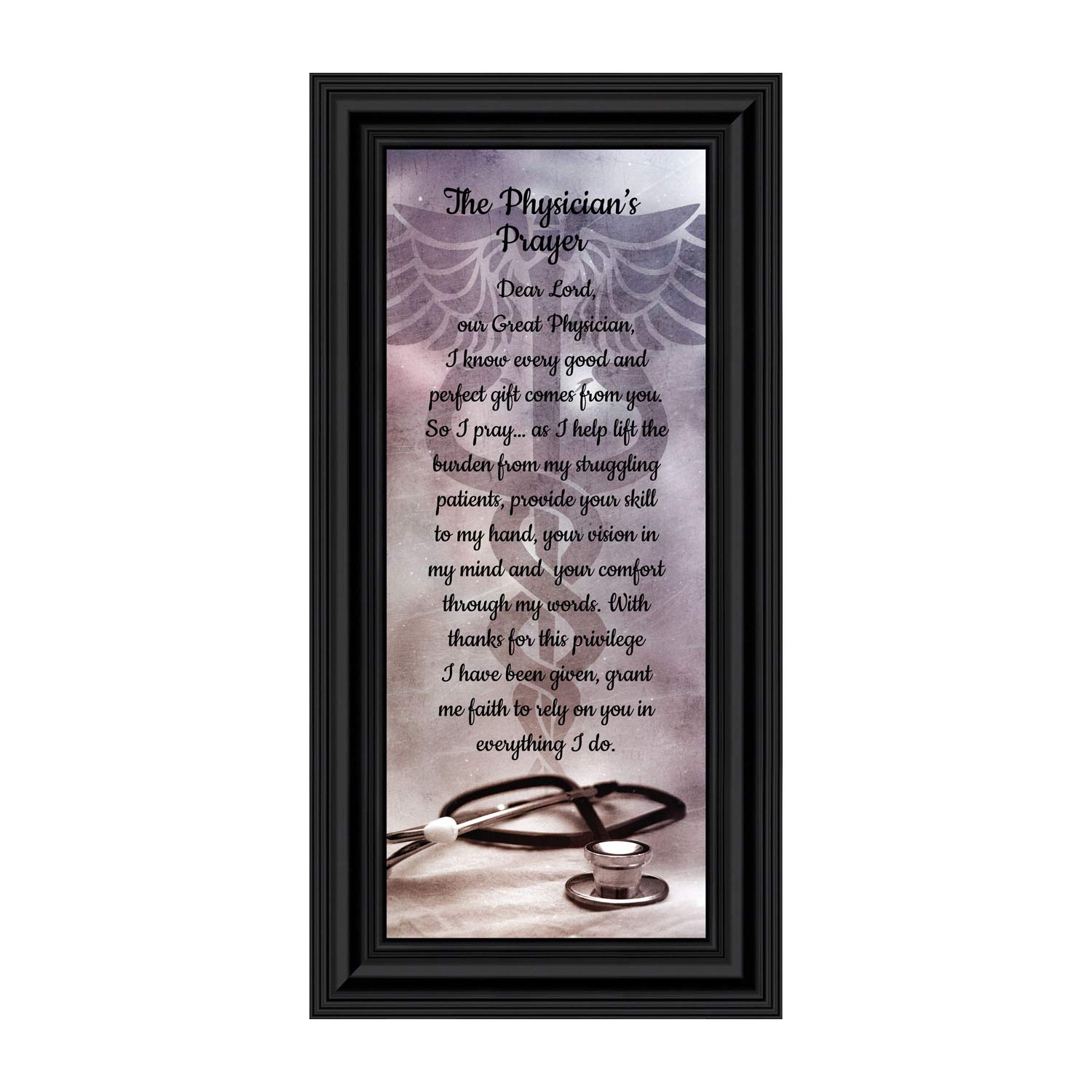 Crossroads Home Décor Doctor Prayer Picture Frame - Inspirational Medical Graduation Gift for Doctors & Students - Perfect for Office, Clinic, or Home Display