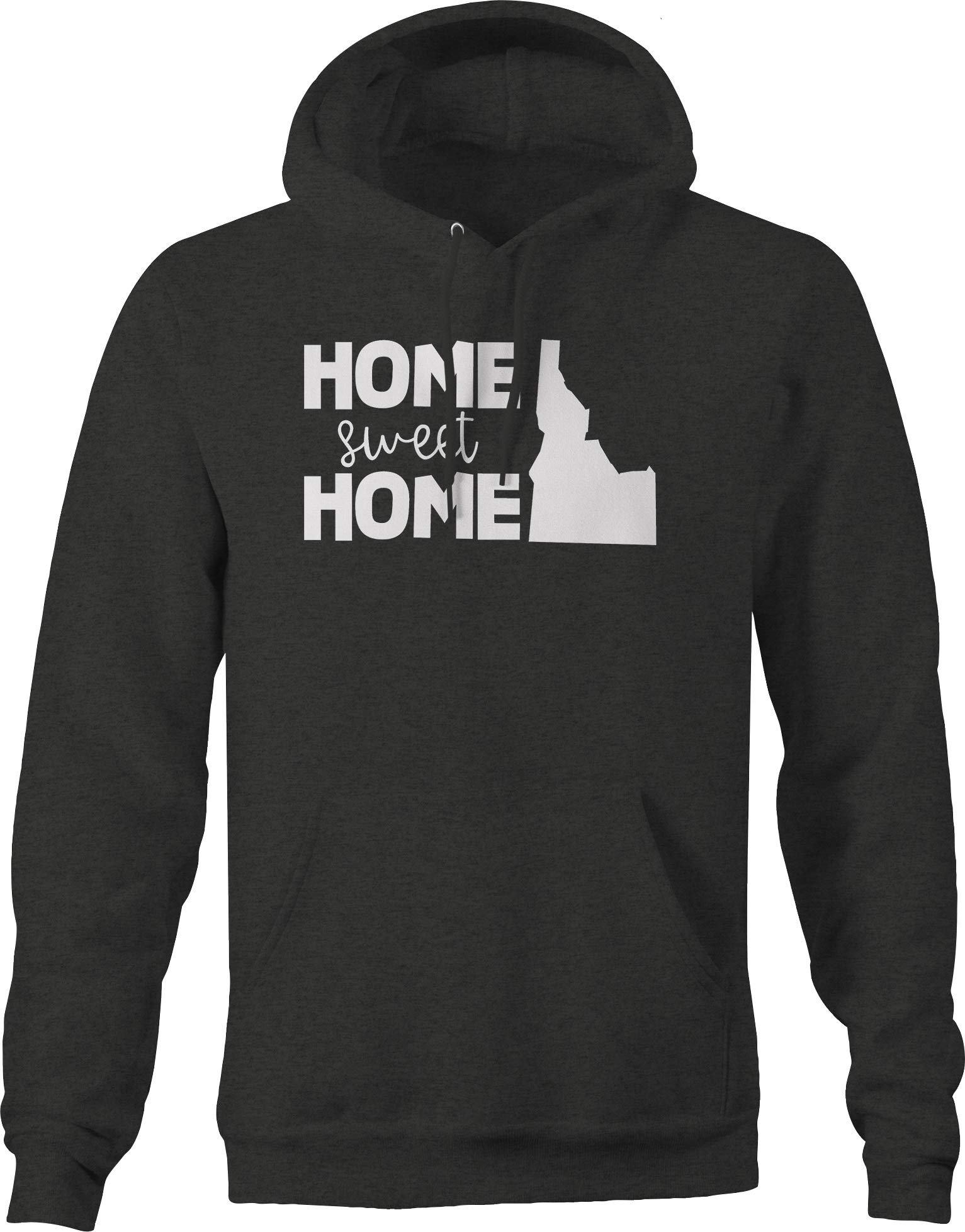 Idaho State Hoodie for Men - Home Sweet Home Native Hometown Love Pullover Sweatshirt | Dark Grey | Comfortable Casual Wear for Outdoors & Travel