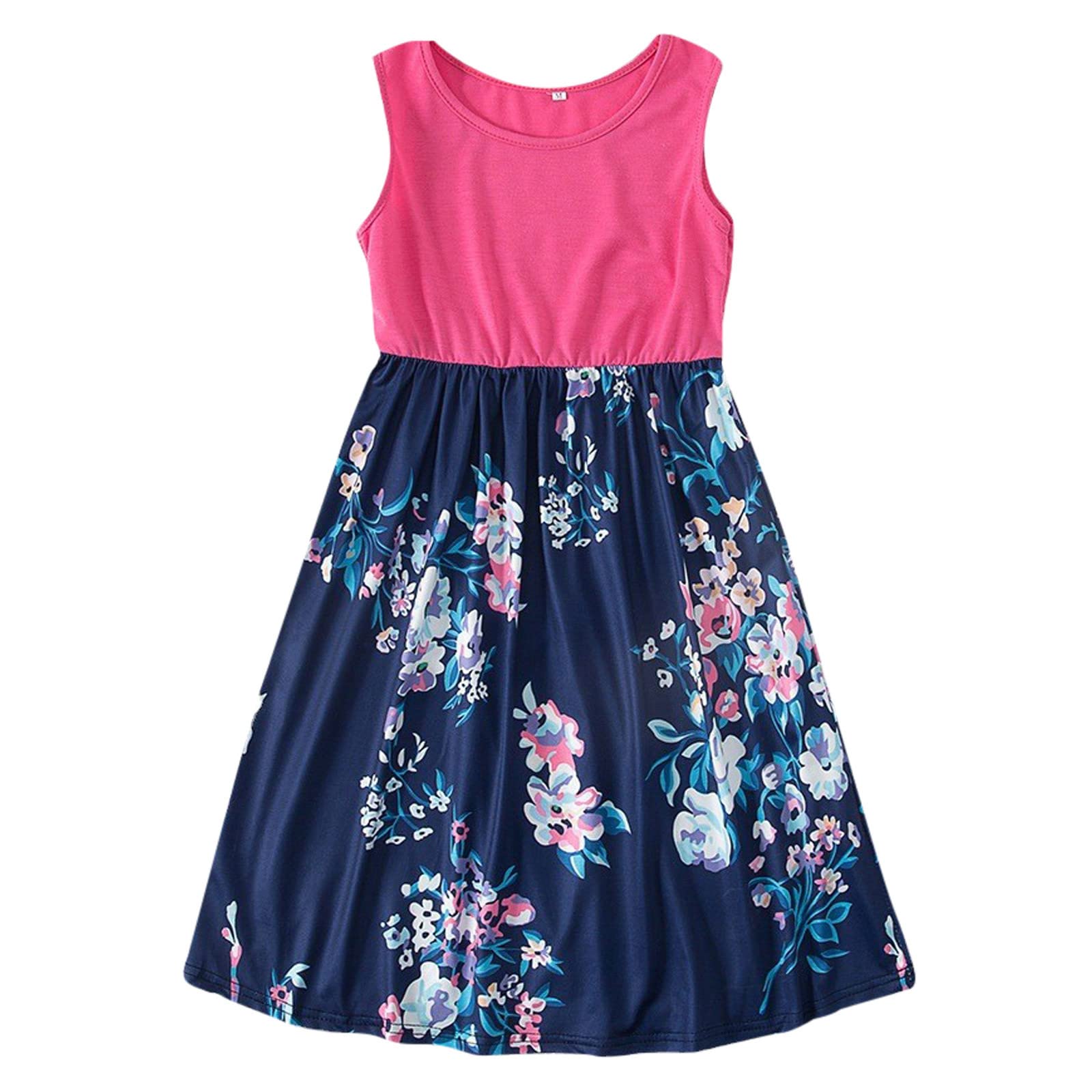 Mommy and Me Matching Floral Printed Sleeveless Maxi Dress Set - Mother Daughter Outfits for Family Photos, Beach Vacations & Special Occasions