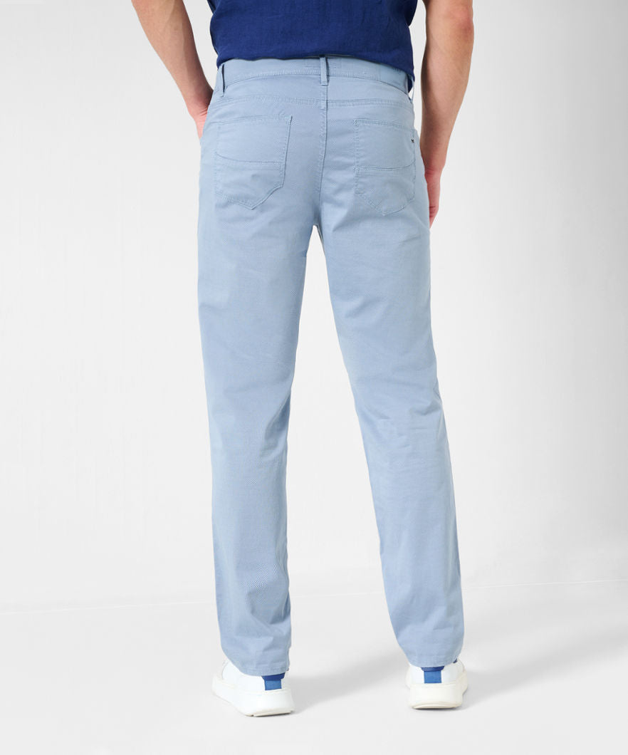 BRAX Men's Dusty Blue Solid 5-Pocket Cooper Jeans - Comfortable Slim Fit Denim Pants for Casual Wear & Everyday Style