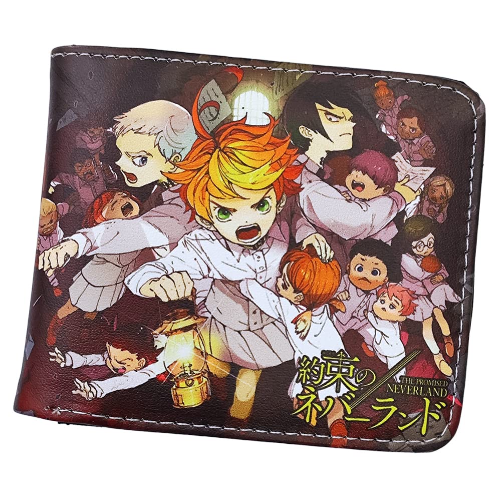 Anime Emma Wallet - Short Bifold Leather Money Bag for Cosplay & Halloween | Perfect for Anime Conventions, Costume Parties & Collectors