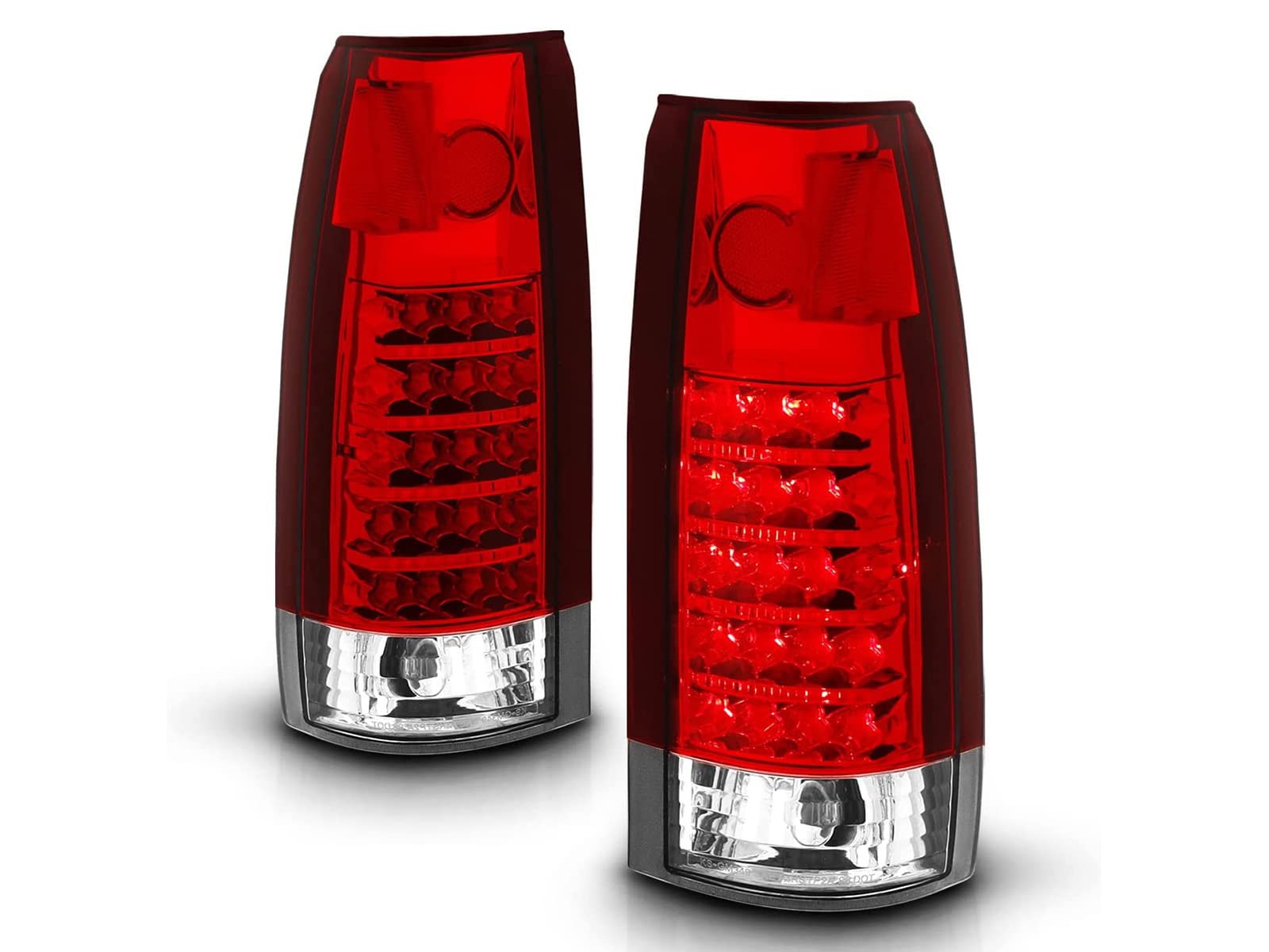 Chevrolet Full Size LED Tail Lights Assembly Set - Red/Clear Pair (Left Driver & Right Passenger Side) | Durable Replacement for Improved Visibility & Safety | Perfect for Night Driving & Enhanced Vehicle Style