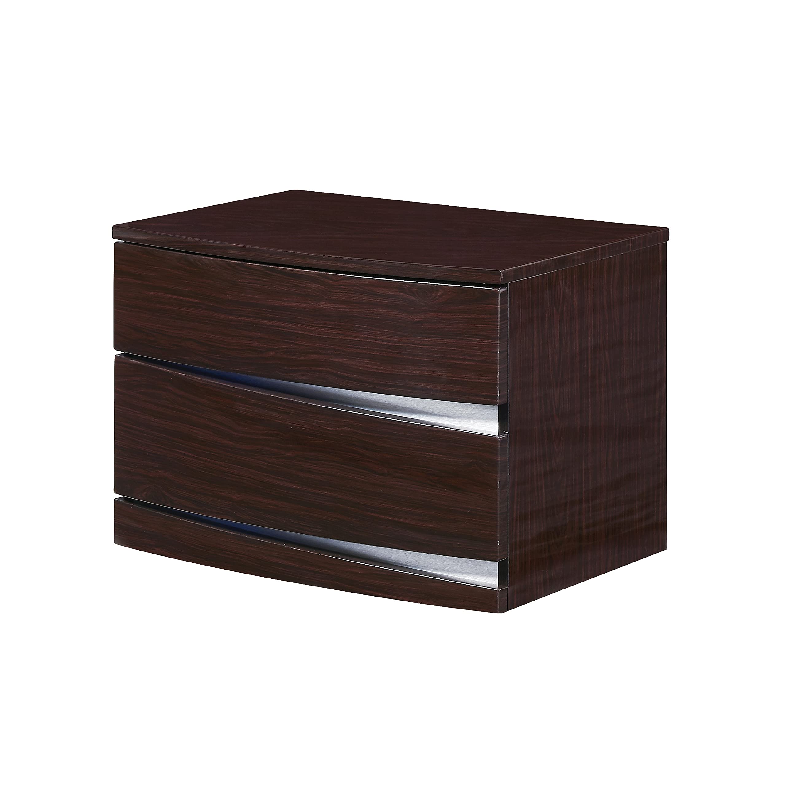 Global Furniture USA Wenge Aurora Nightstand - Modern Bedside Table with Storage Drawer for Bedroom, Living Room & Guest Room