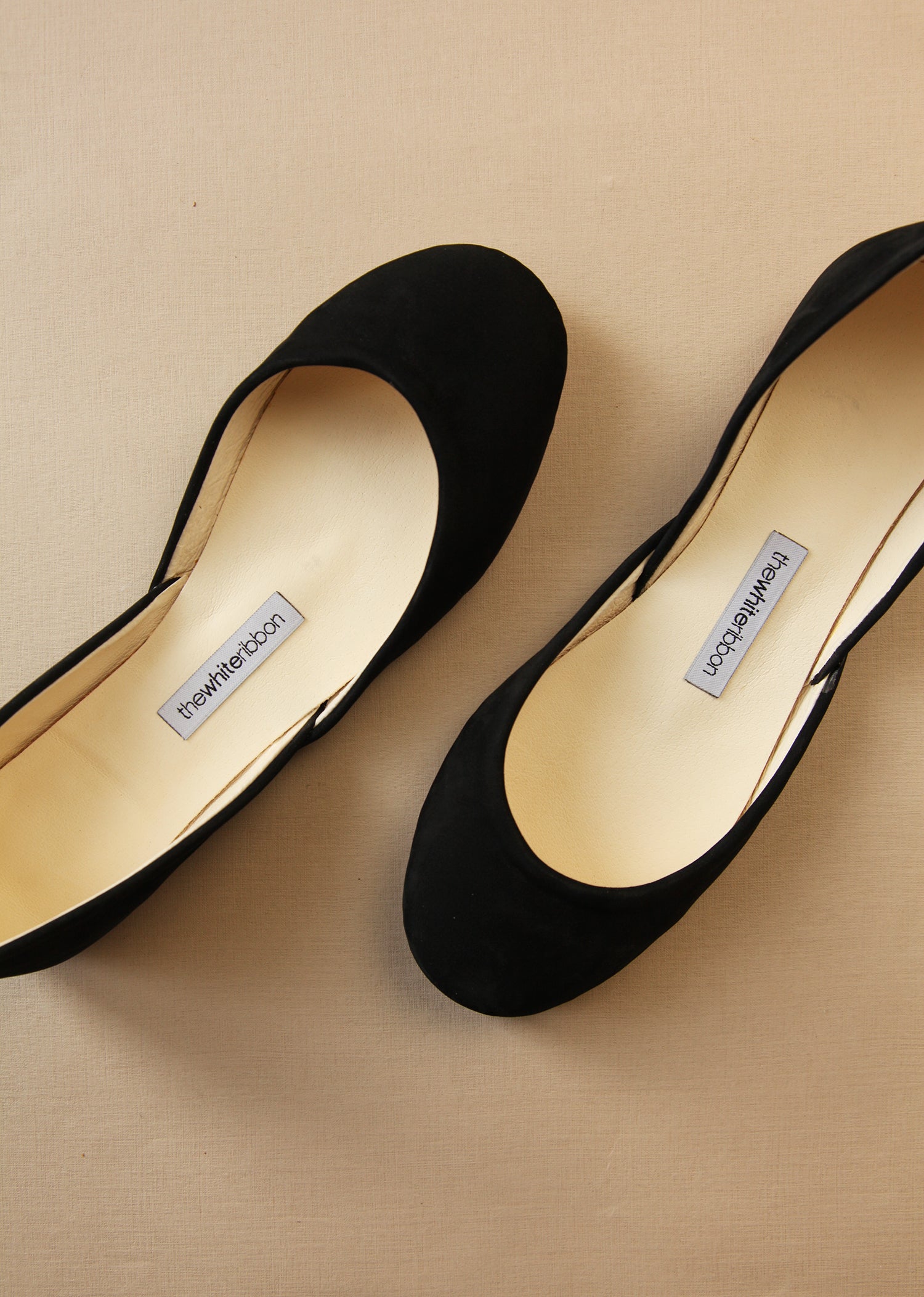 THEA BALLET FLATS - Women's Comfortable Black Nubuck Leather Slip-On Shoes for Work, Office & Casual Wear