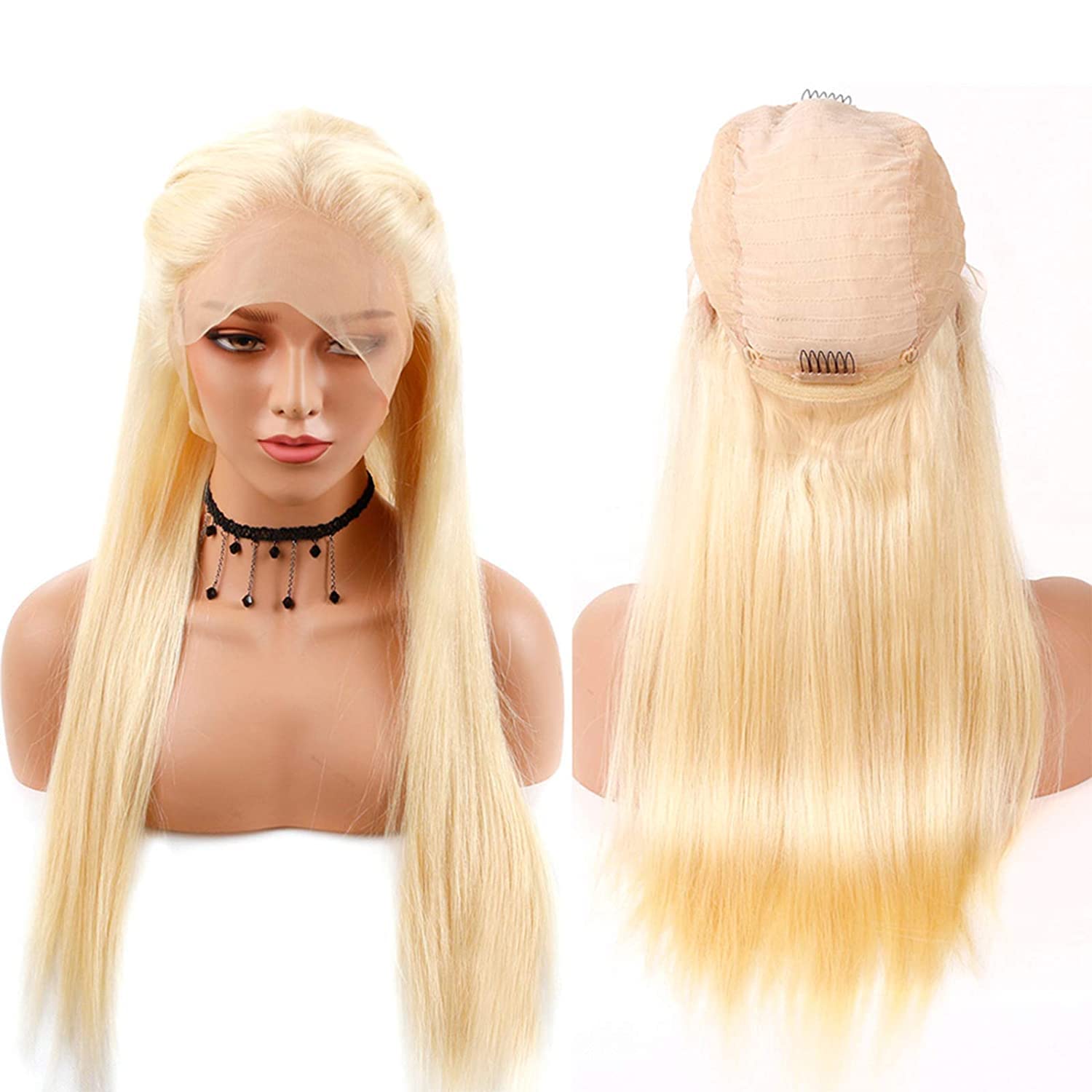 13x4x1 Lace Front Human Hair Wig - 24 Inch Straight Brazilian Virgin Hair T-Part Lace Wig for Women | Natural Blonde Lace Frontal Wig for Daily Wear, Parties & Special Occasions