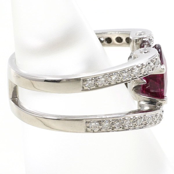 18K White Gold Tourmaline and Diamond Ring for Women - Elegant Birthstone Jewelry Gift for Anniversary, Engagement or Special Occasions